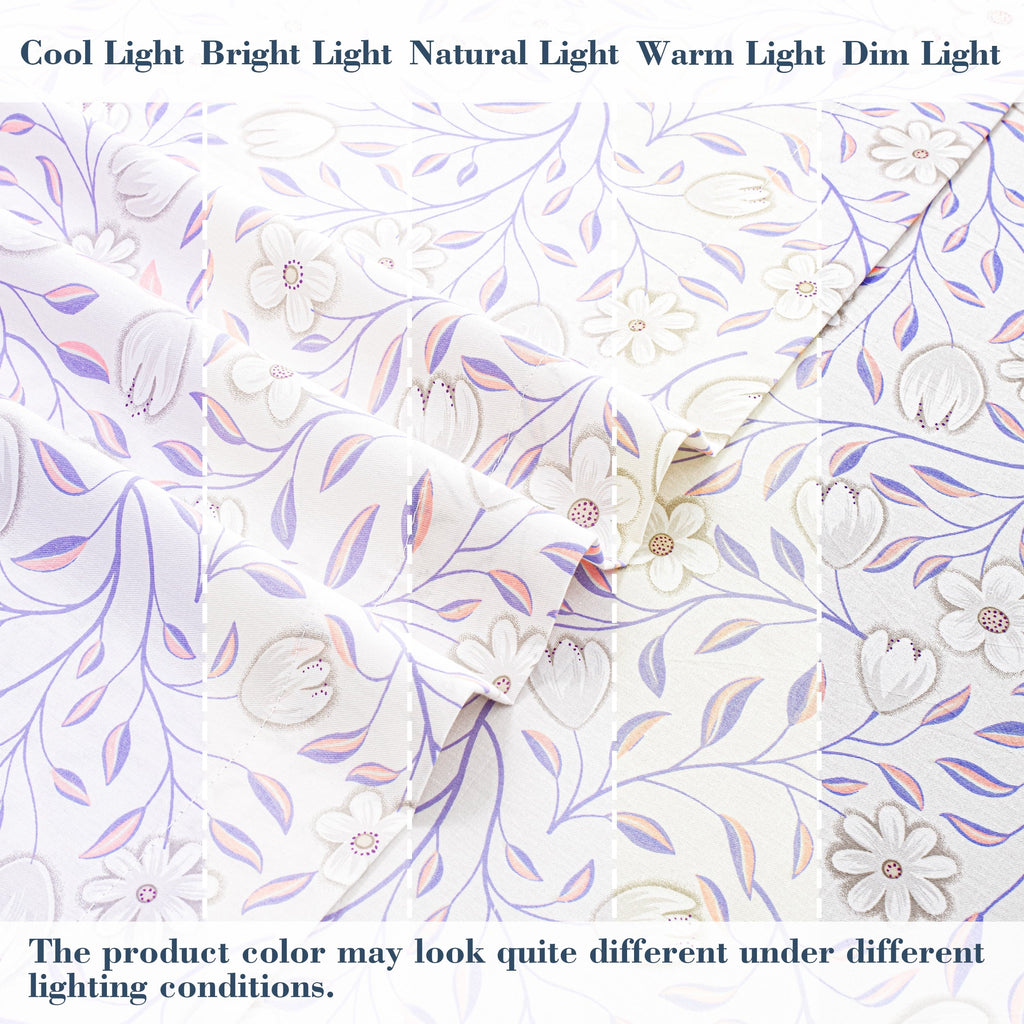 Premium Egyptian Cotton 100% Cotton Full Size Sheets,4 Piece Pure Percale Bed Sheets Set Deep Pocket Fits Mattress Upto 15",floral vine pattern - Premium Ultra-Soft Pillowcase Pair for Sleeping Detail