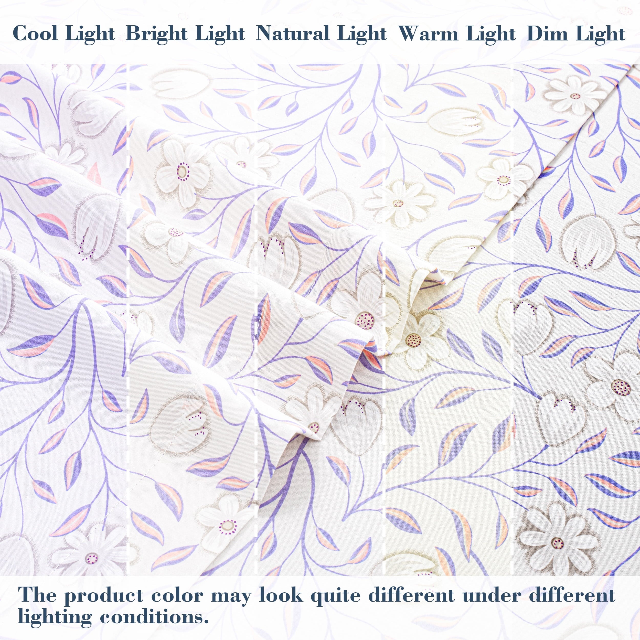 Premium Egyptian Cotton 100% Cotton Full Size Sheets,4 Piece Pure Percale Bed Sheets Set Deep Pocket Fits Mattress Upto 15",floral vine pattern - Premium Ultra-Soft Pillowcase Pair for Sleeping Detail