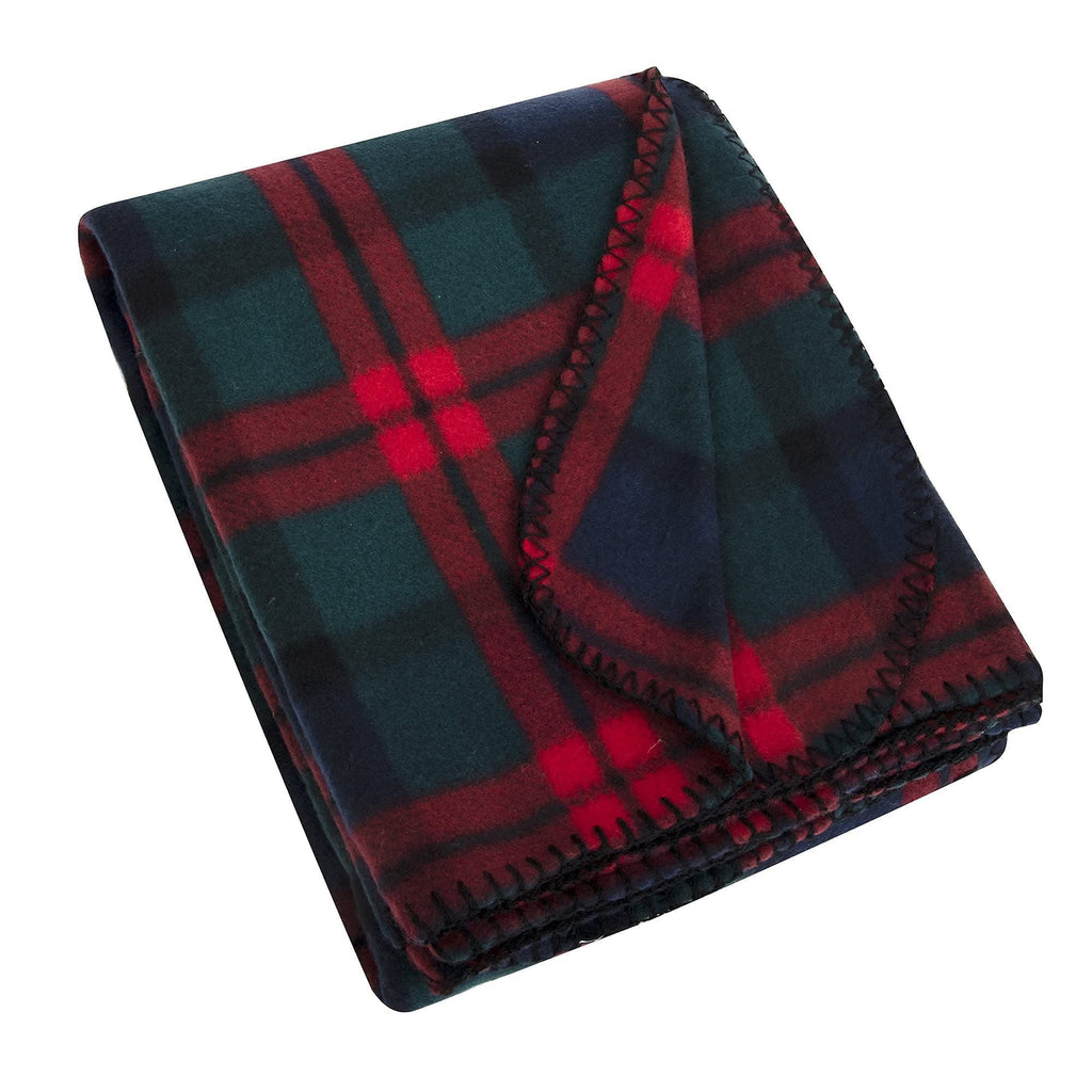 Reversible Sherpa Single Plaid Color 60"L x 50"W Fleece Throw Blanket for Fall, Winter, Spring, Summer, Men, Women, Children & Pets in ... - Luxury Knitted Decorative Throw Blanket with Fringes Detail