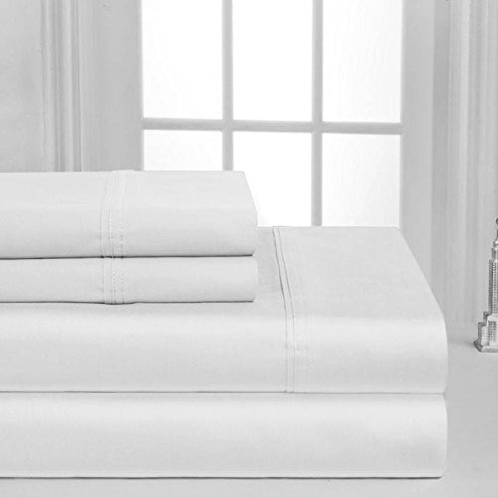 Premium Egyptian Cotton Luxurious Collection 1000 Thread Count 100% Cotton Bed Sheet Set (Twin XL, White) - Cooling Hotel Quality Bedding Sheets and Pillowcases Detail