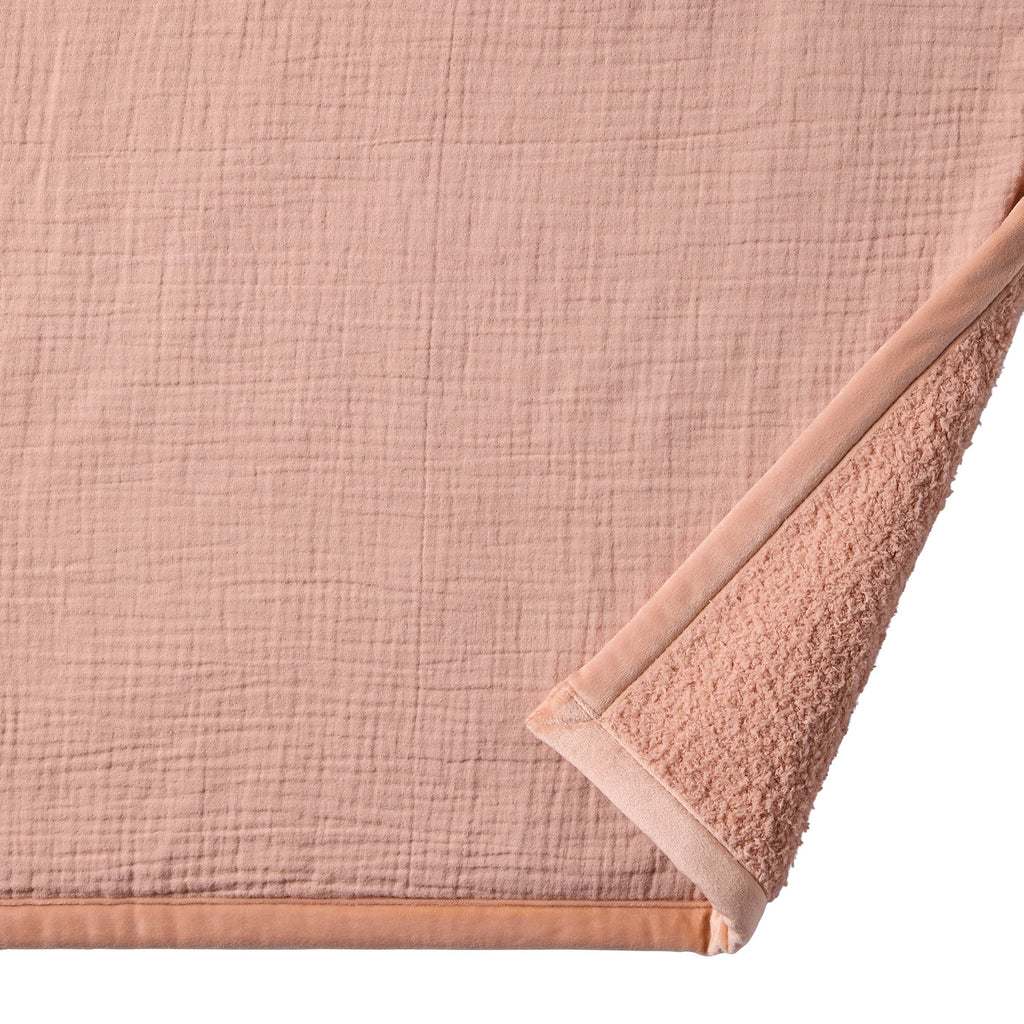 Lightweight Warm Gauze Reverse to Cozy Knit Super Soft Throw Blanket, Oversized, Antique Blush - Lightweight Plush Warm Blanket for All Seasons Detail