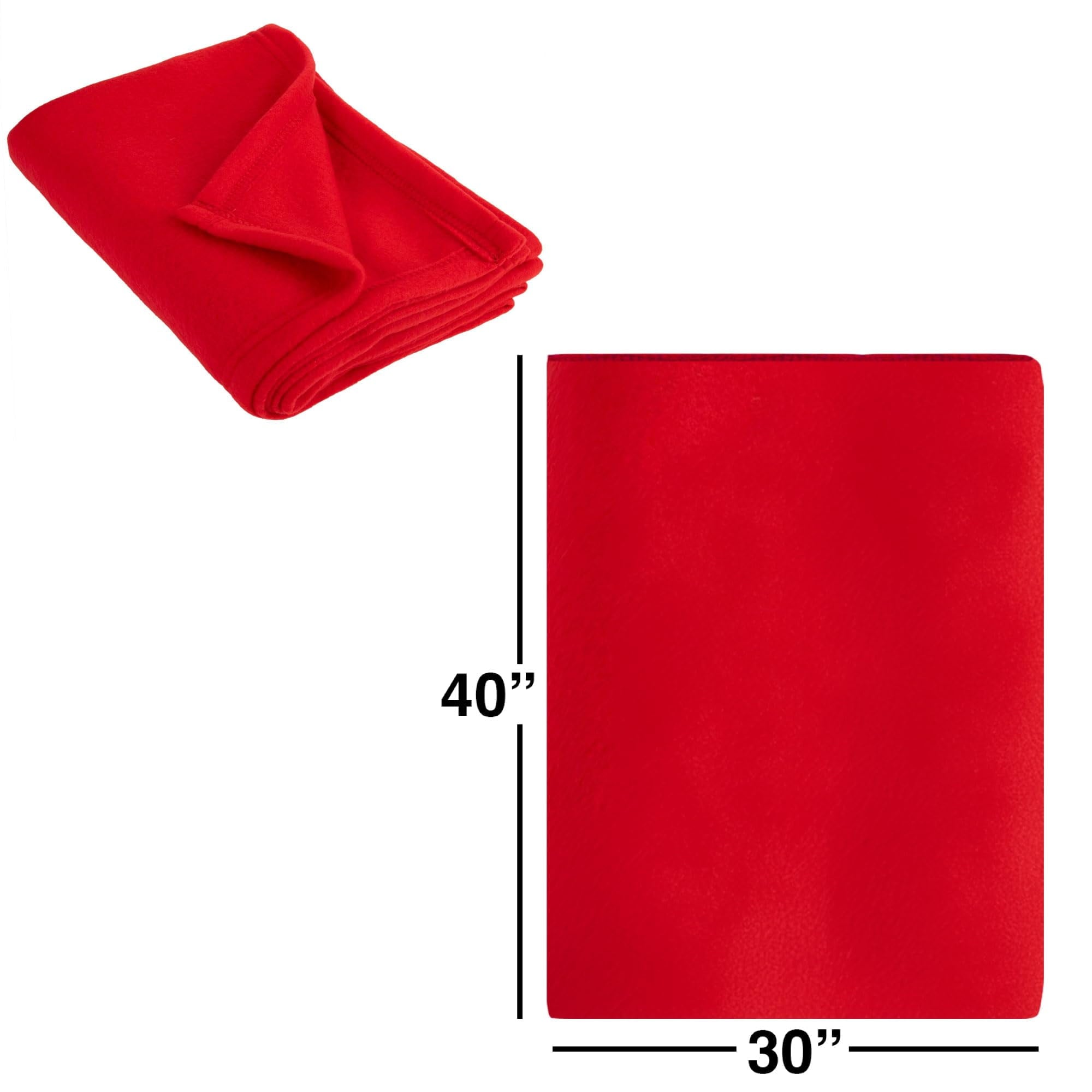 Cozy Fleece 24 pack Adult Soft Fleece 40"L x 30"L Twin Throw Blankets for Homeless, Wedding Favors, Home in Assorted Colors - Cozy Fleece Throw Blanket for Couch & Bed Detail