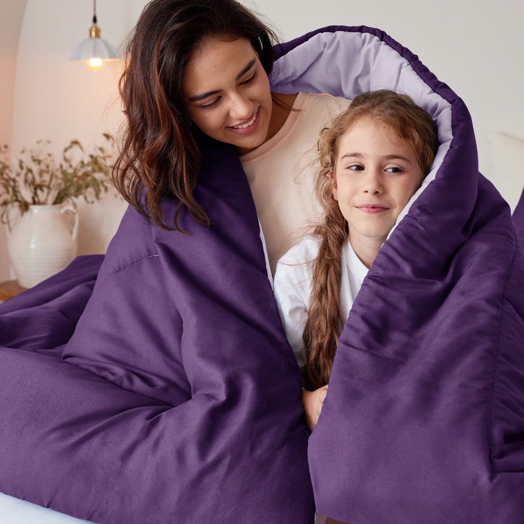 Fluffy Down Alternative Lightweight Reversible 3-Piece Comforter Set All Seasons, Down Alternative Comforter with 2 Pillow Shams, Queen Size,... - All-Season Down Alternative Comforter Insert Detail