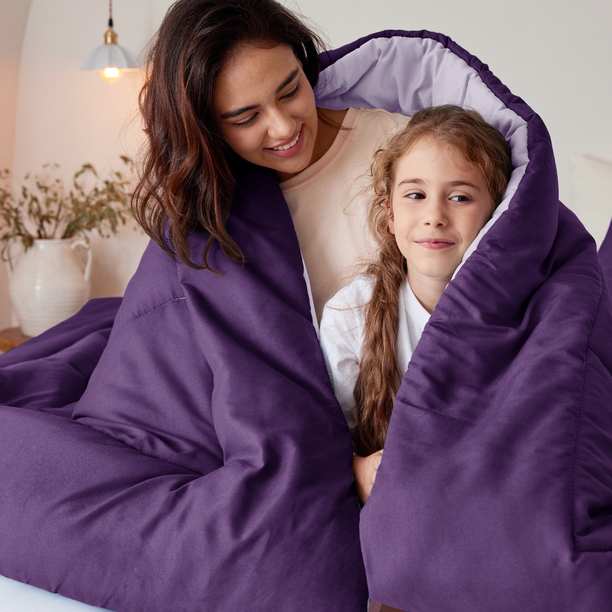 Fluffy Down Alternative Lightweight Reversible 3-Piece Comforter Set All Seasons, Down Alternative Comforter with 2 Pillow Shams, Queen Size,... - All-Season Down Alternative Comforter Insert Detail