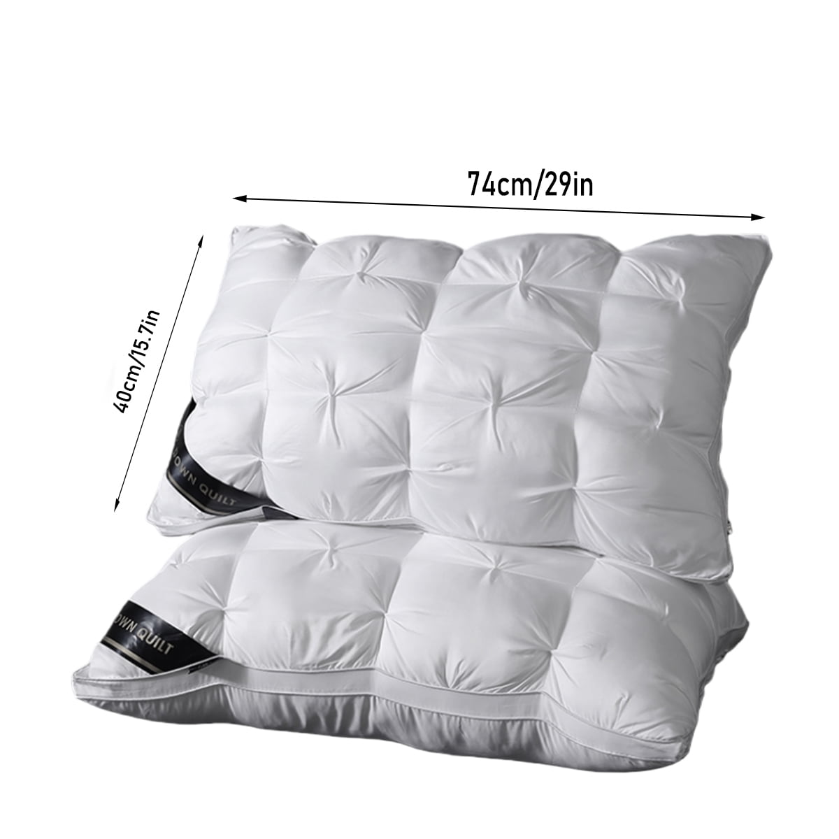 Ergonomic Memory Foam 2-Pack White Twisted Bed Pillows (20" x 16.5") - Soft Plush Down Alternative, Breathable and Hypoallergenic, Standard... - Orthopedic Shredded Foam Bed Pillow Set Detail