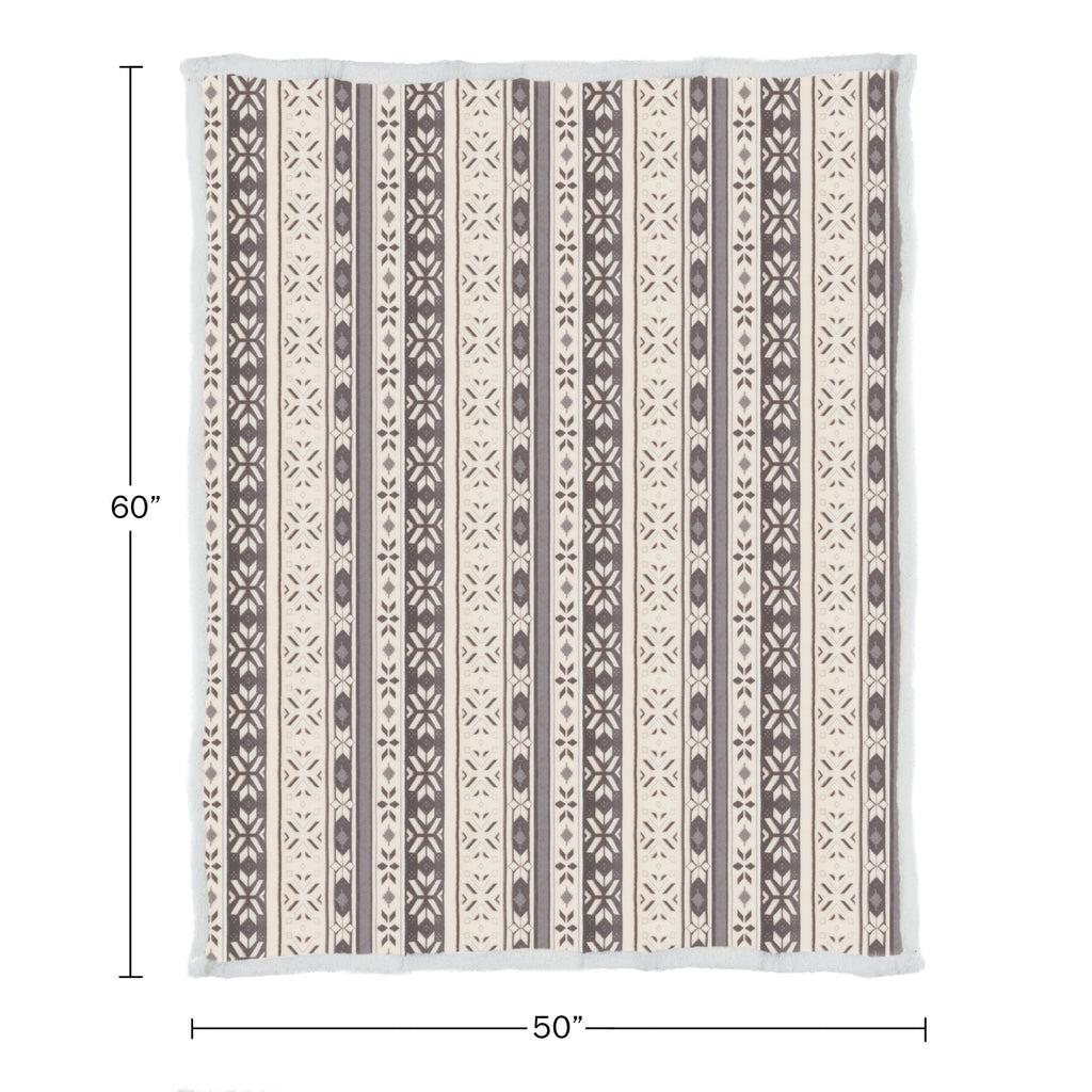 Cozy Fleece 50x60-Inch Machine Washable Fleece Blanket with Snowflakes - Lightweight Plush Warm Blanket for All Seasons Detail