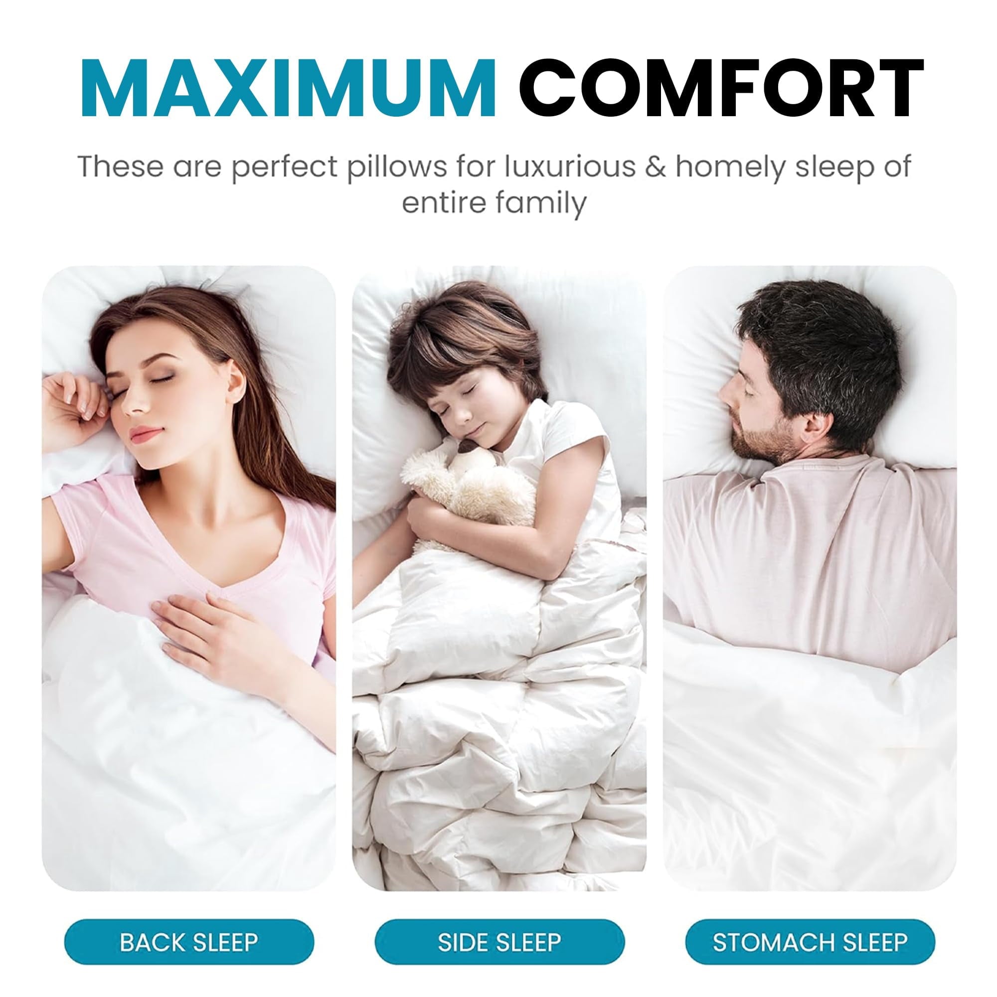 Ergonomic Memory Foam 2-Pack Standard Bed Pillows – Soft, Breathable & Hypoallergenic for Better Sleep - Ergonomic Memory Foam Pillow for Neck Pain Support Detail