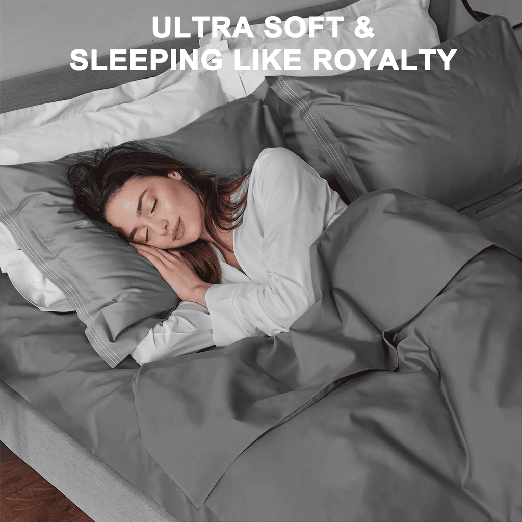Wrinkle-Resistant 4 Piece Bed Sheet Set, Queen Size Upgraded Cooling Deep Pocket Comfy Breathable Hotel Luxury Bedding, Extra Soft Wrin... - Luxury Bed Sheet Set with Deep Pockets Detail