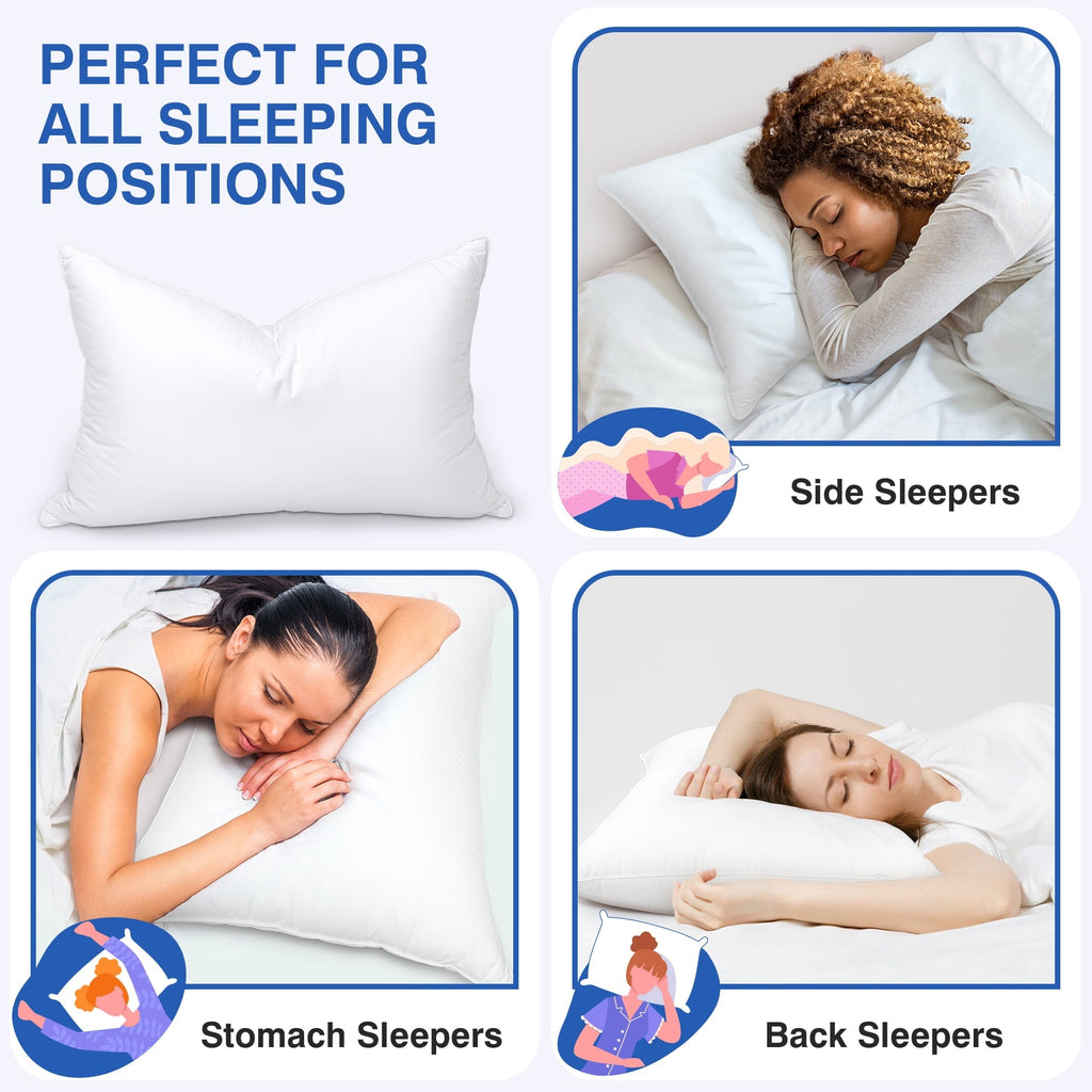 Ergonomic Memory Foam Pillows and Bed Pillows Queen Size for Sleeping,With 2 Set of Soft Cotton Cover- Pack of 2 - Orthopedic Shredded Foam Bed Pillow Set Detail