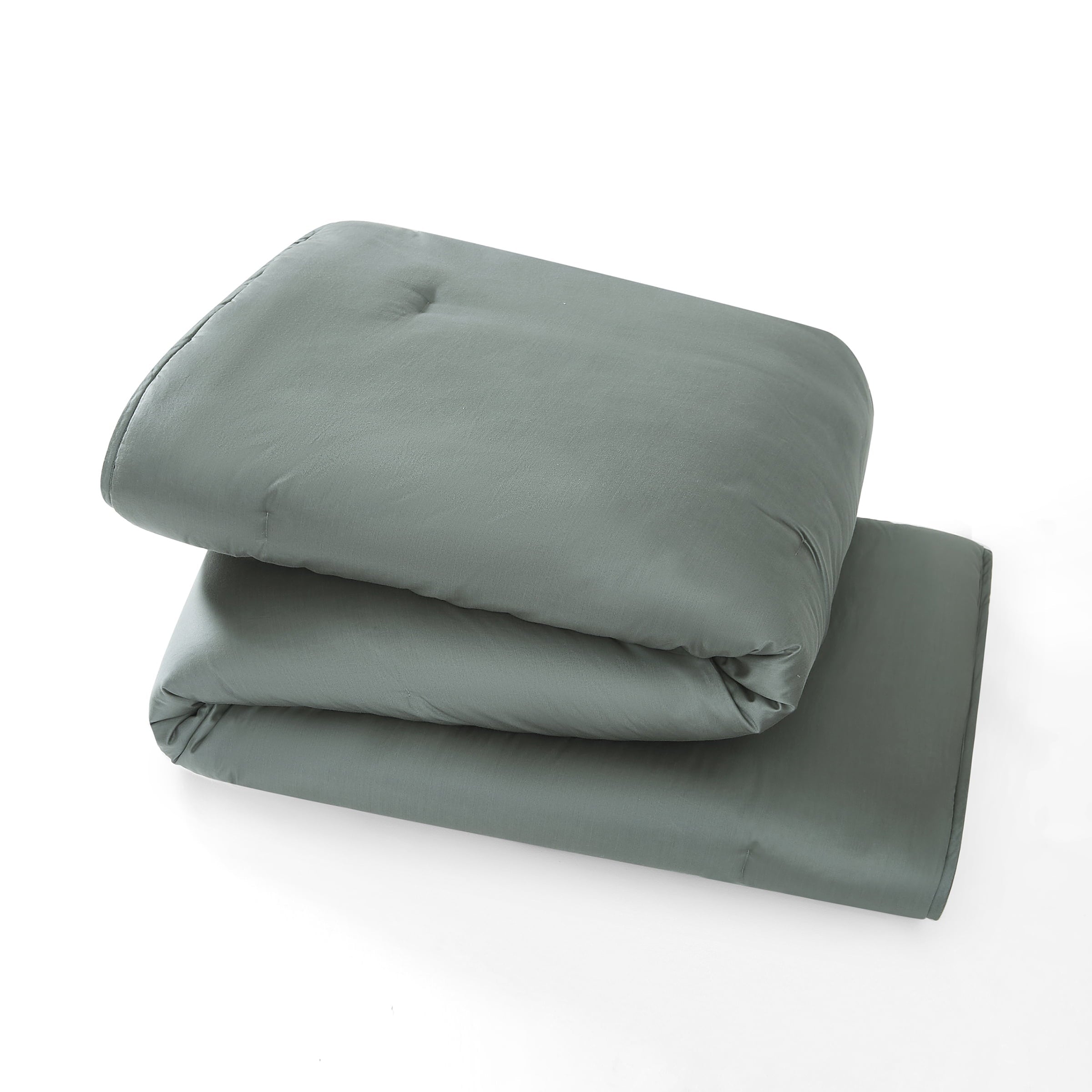 Luxurious Quilted 3-Piece 400 Thread Count Flag Stone Green Cotton Lyocell Blend Comforter Set, Adult King - Luxurious Quilted Duvet Cover Set Detail