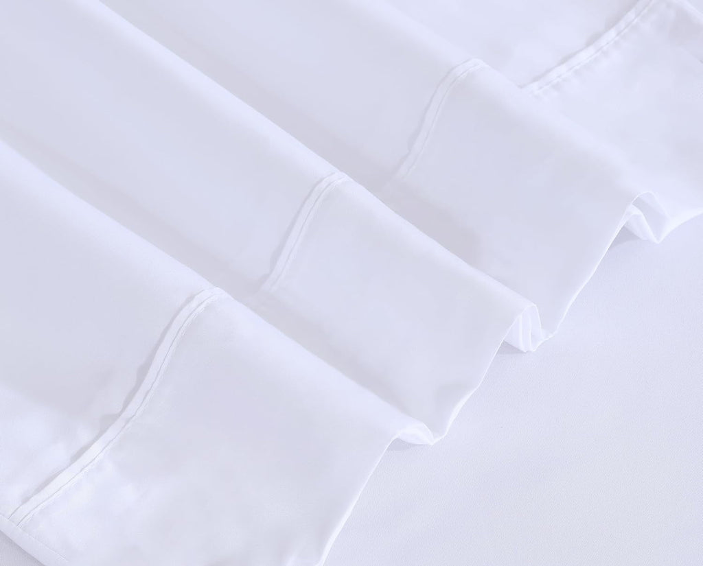 Wrinkle-Resistant Set - Luxurious Silky Soft Microfiber Bedding - Cozy & Comfy - 15 inch Deep Pocket (Fits up to 17") Hotel Bed - 4 Pcs... - Luxury Bed Sheet Set with Deep Pockets Detail