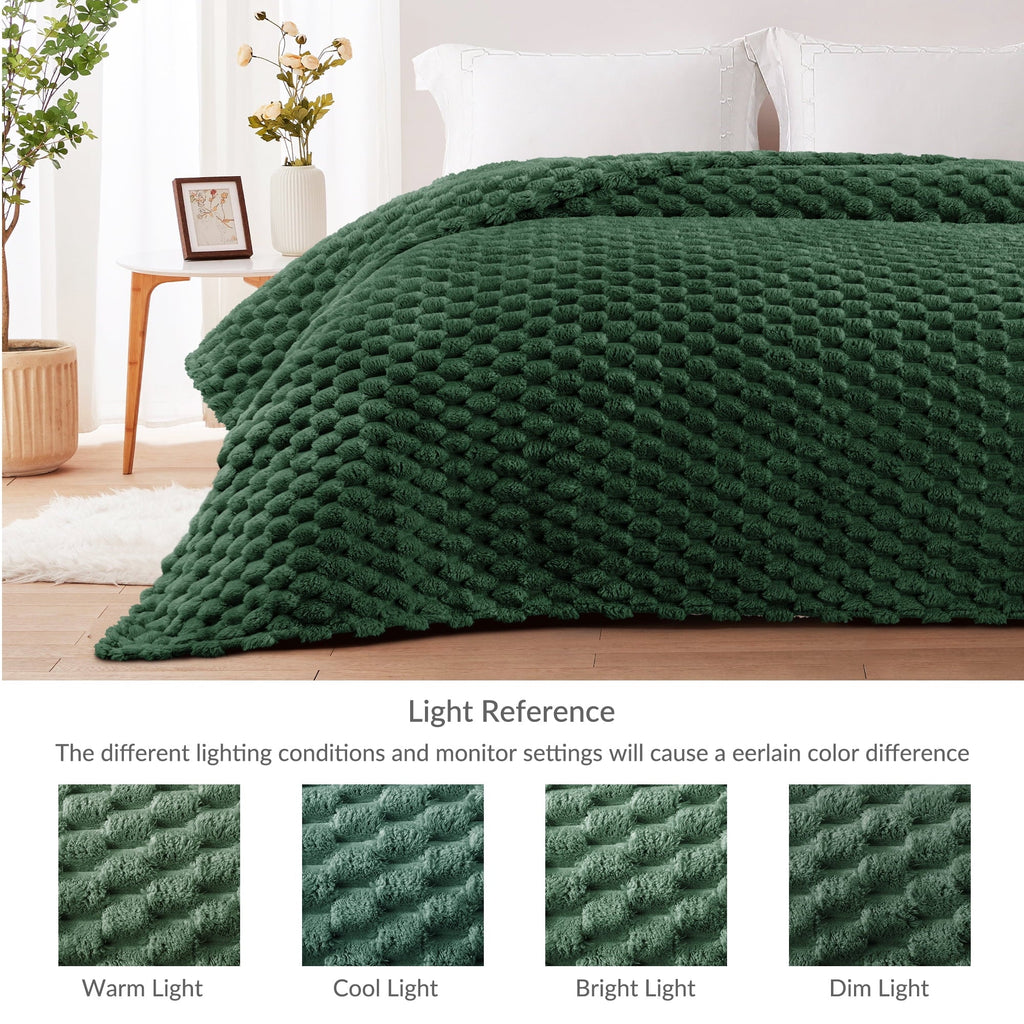 Cozy Fleece 50"x60" Throw Blanket for Couch with Expanded 3D-Jacquard Pattern, Fuzzy Soft Cozy Exquisite Blankets or All Season, ... - Luxury Knitted Decorative Throw Blanket with Fringes Detail