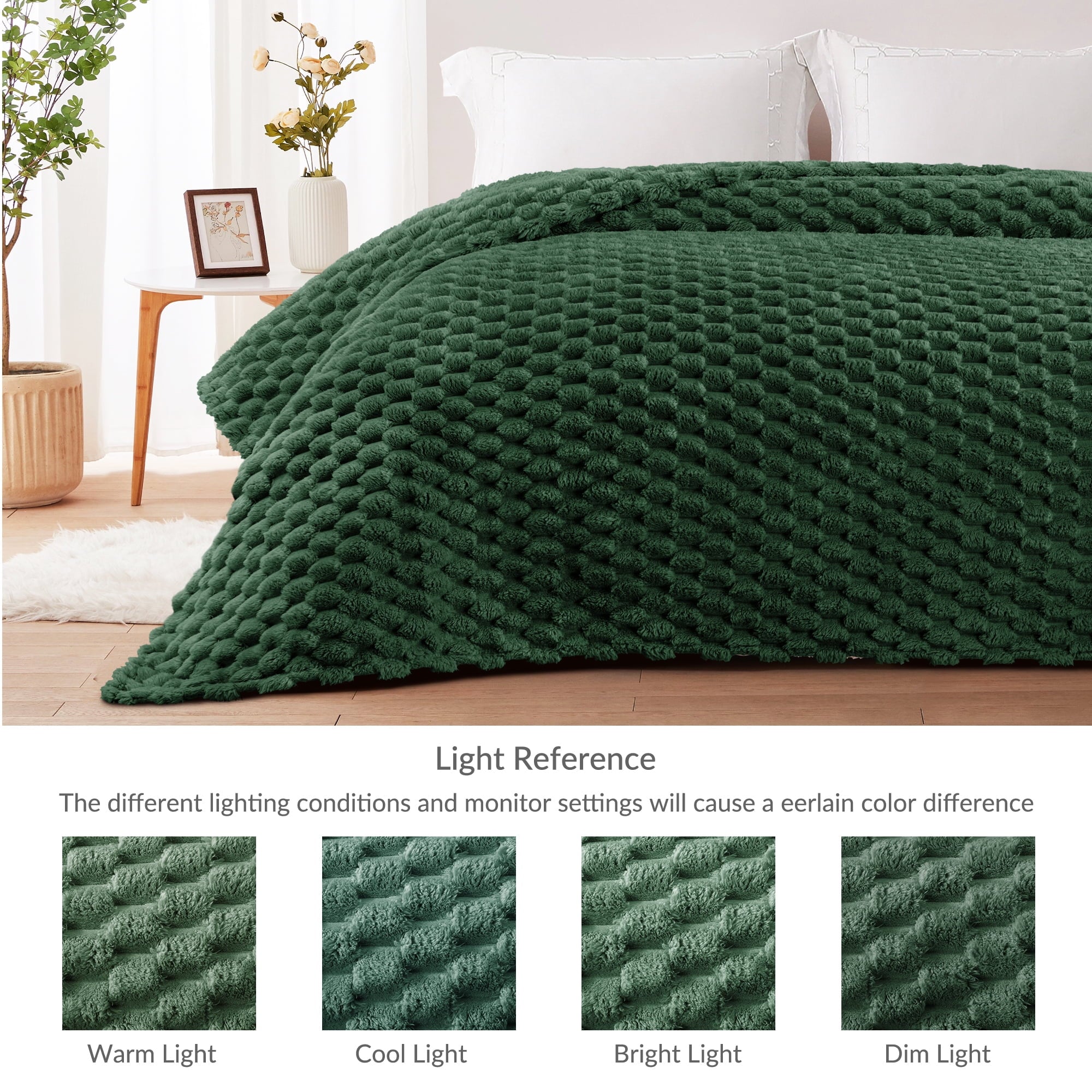 Cozy Fleece 50"x60" Throw Blanket for Couch with Expanded 3D-Jacquard Pattern, Fuzzy Soft Cozy Exquisite Blankets or All Season, ... - Luxury Knitted Decorative Throw Blanket with Fringes Detail