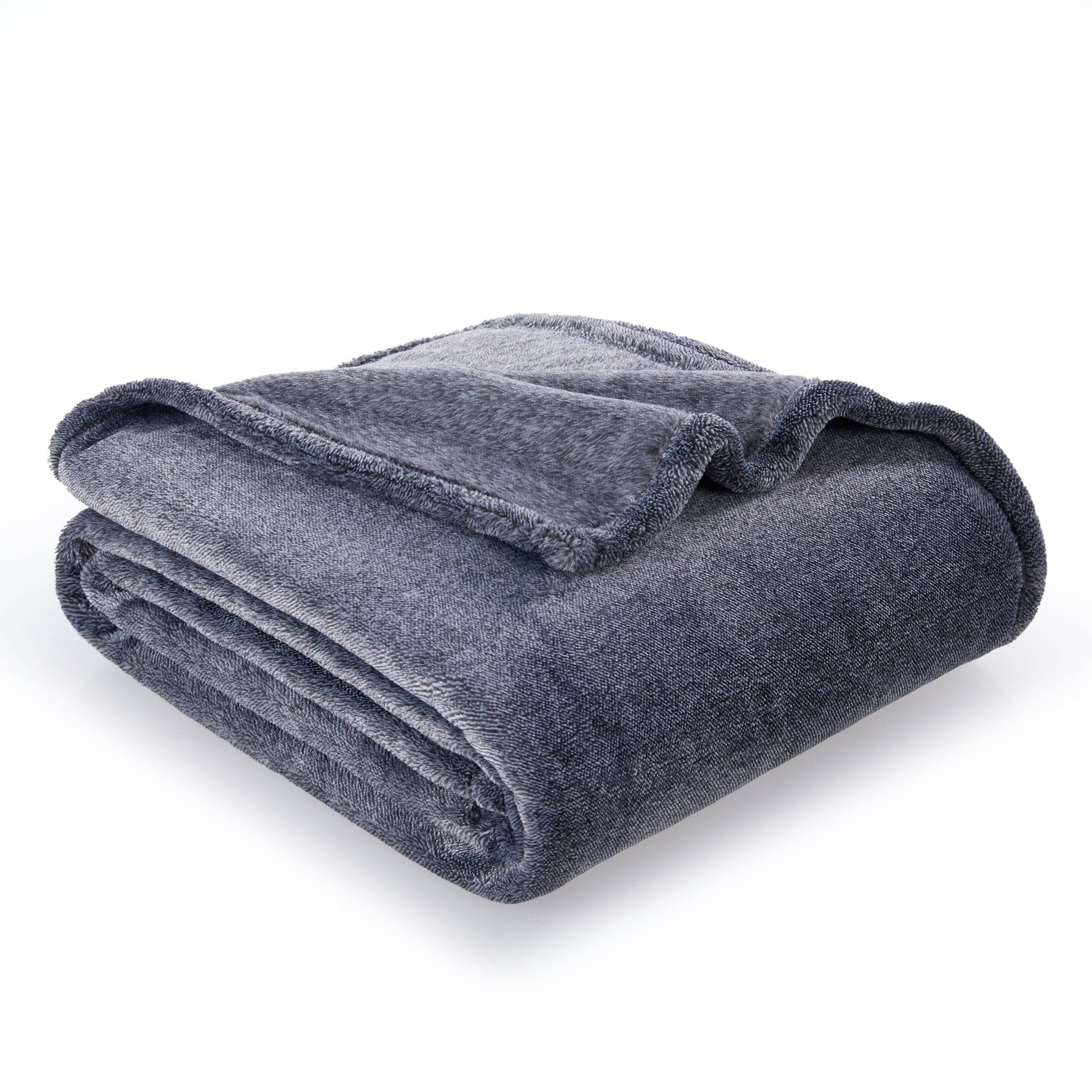Decorative Knitted Plush Heathered Soft Oversized Throw Blanket, Gray - Cozy Fleece Throw Blanket for Couch & Bed Detail