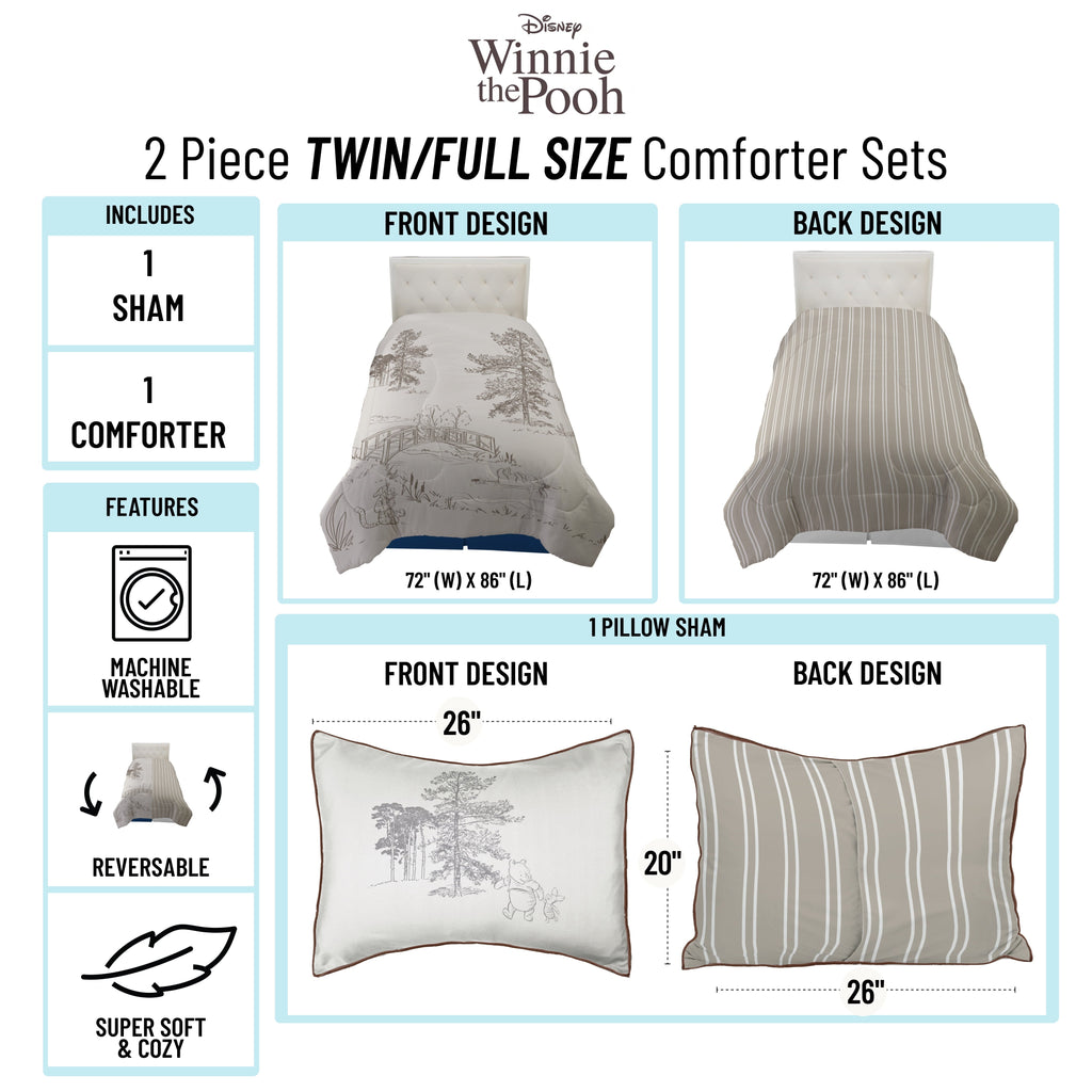Heavyweight Warmth Kids 2 Piece Khaki Comforter and Sham Bedding Set, Twin/Full - Hypoallergenic Ultra-Fluffy Quilt for Winter Detail