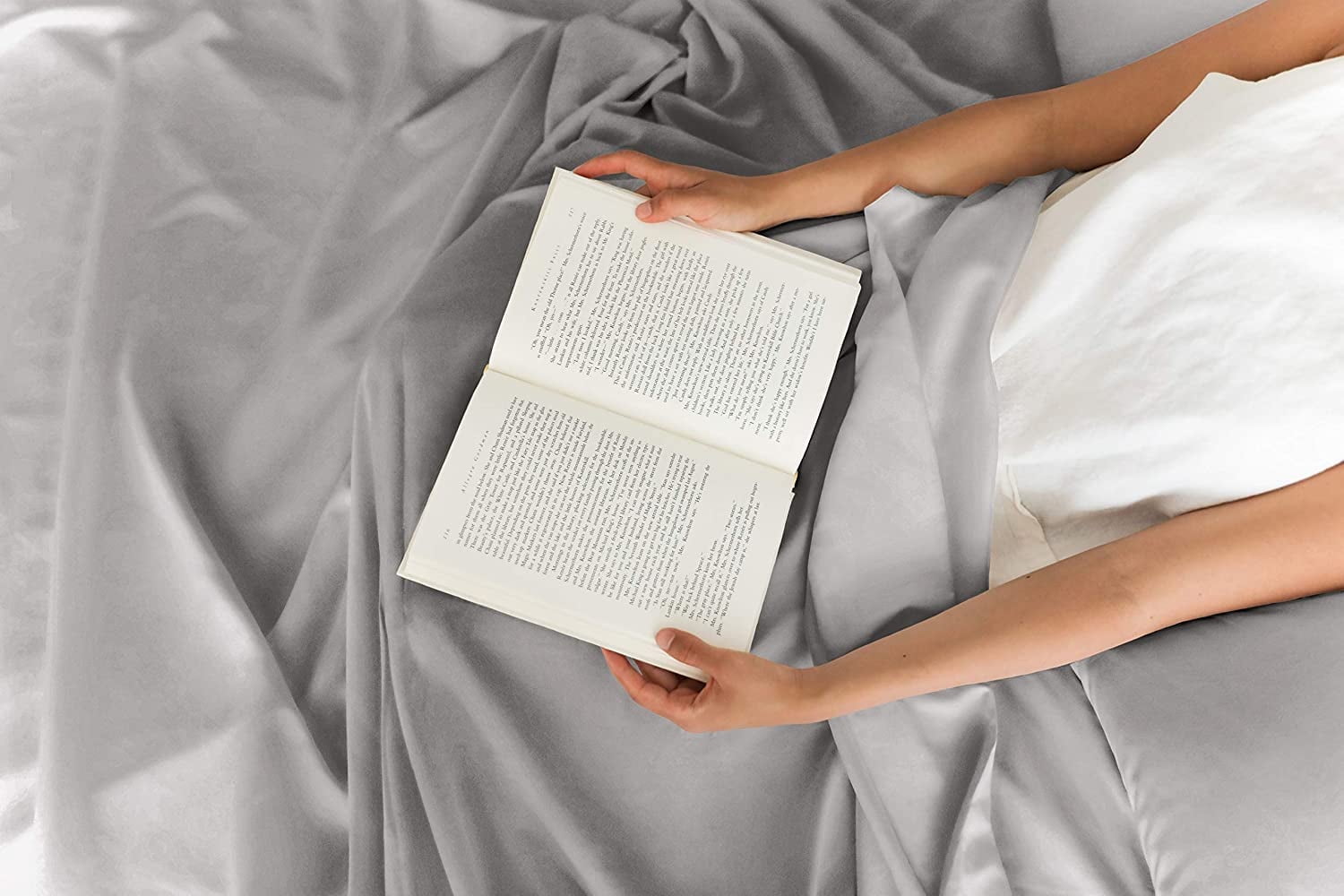 Cooling Sateen 4-Piece 400 Thread Count Cotton Sheet Set - King Size 100% Cotton Sateen Bed Sheets Fits 18"-24" Mattresse... - Cooling Hotel Quality Bedding Sheets and Pillowcases Detail