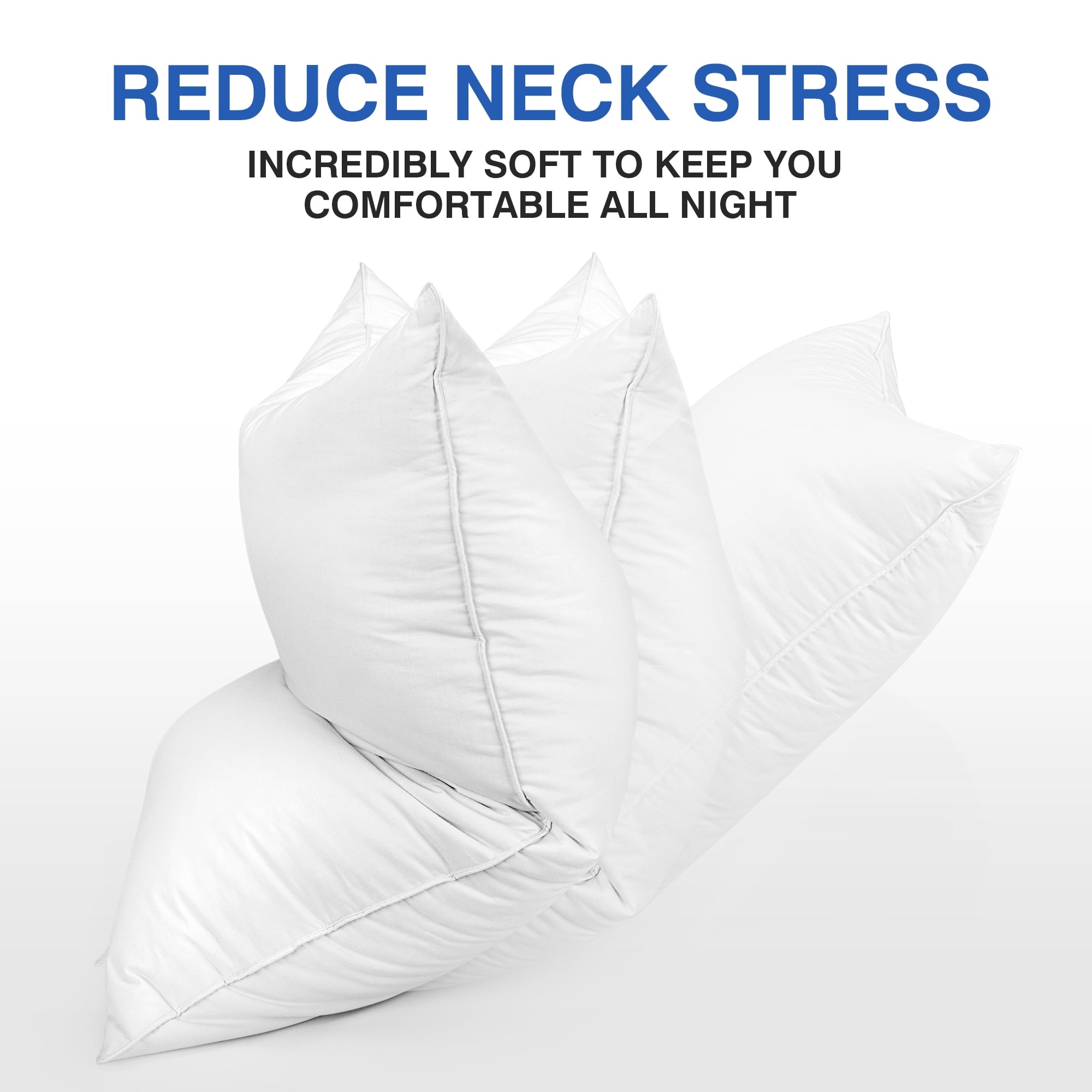 Ergonomic Memory Foam Pillows and Bed Pillows Queen Size for Sleeping,With 2 Set of Soft Cotton Cover- Pack of 2 - Orthopedic Shredded Foam Bed Pillow Set Detail