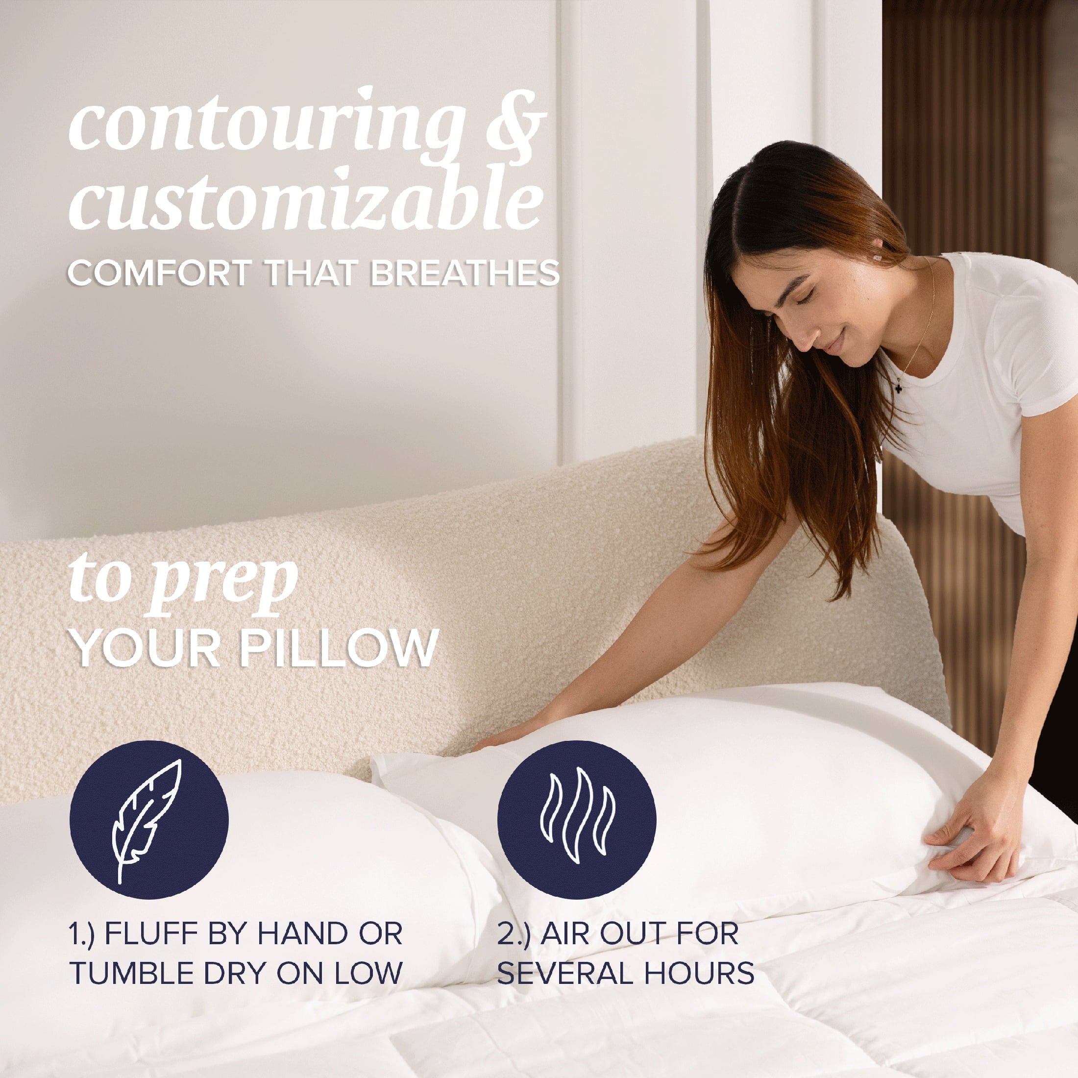 Hotel Collection Customizable Memory Foam Queen Pillow 1Pack, Adult - Ergonomic Memory Foam Pillow for Neck Pain Support Detail