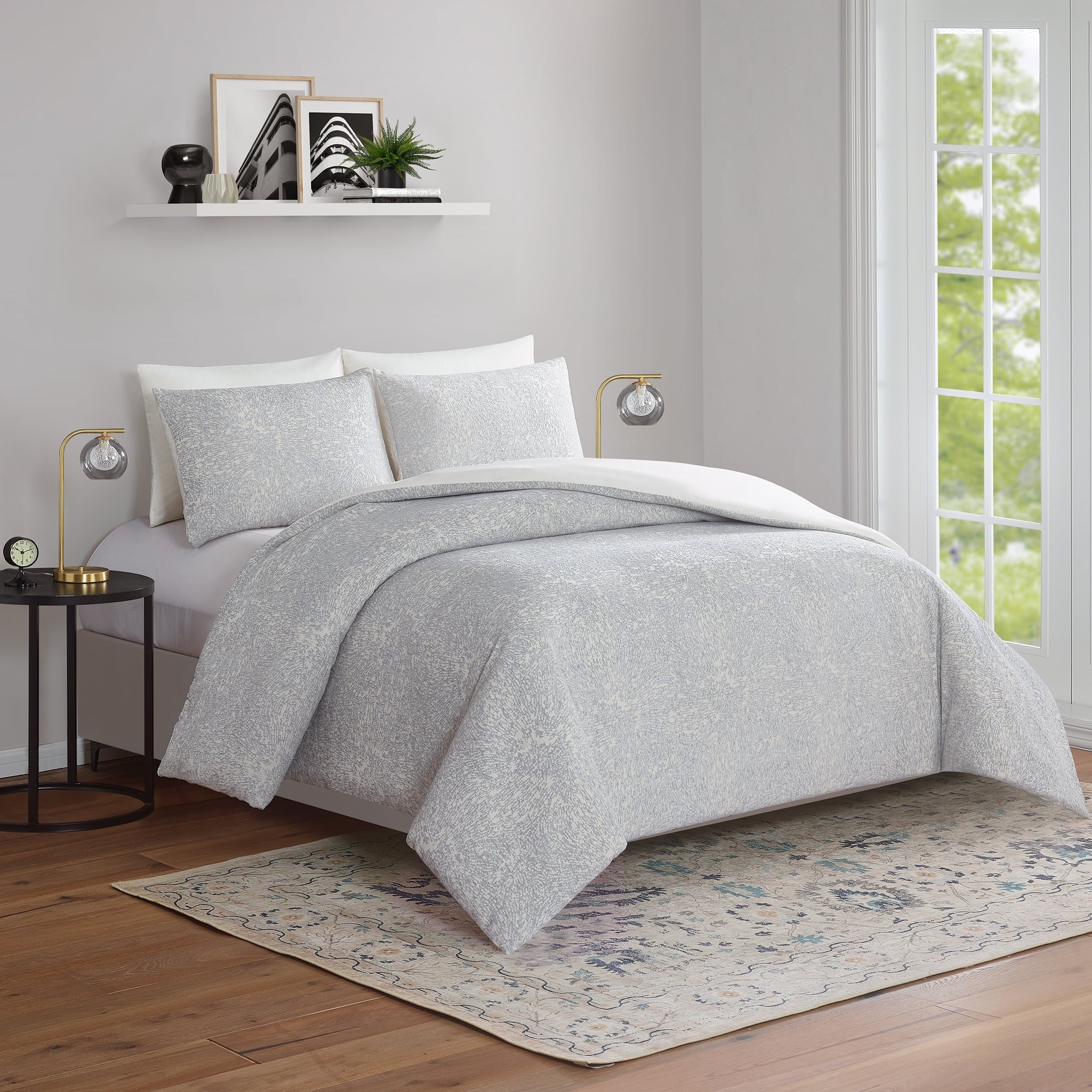 Hypoallergenic Cloud Better Homes & Garden Grey Chenille 3-Piece Comforter Set, Full/Queen, All Ages - Hypoallergenic Ultra-Fluffy Quilt for Winter Detail