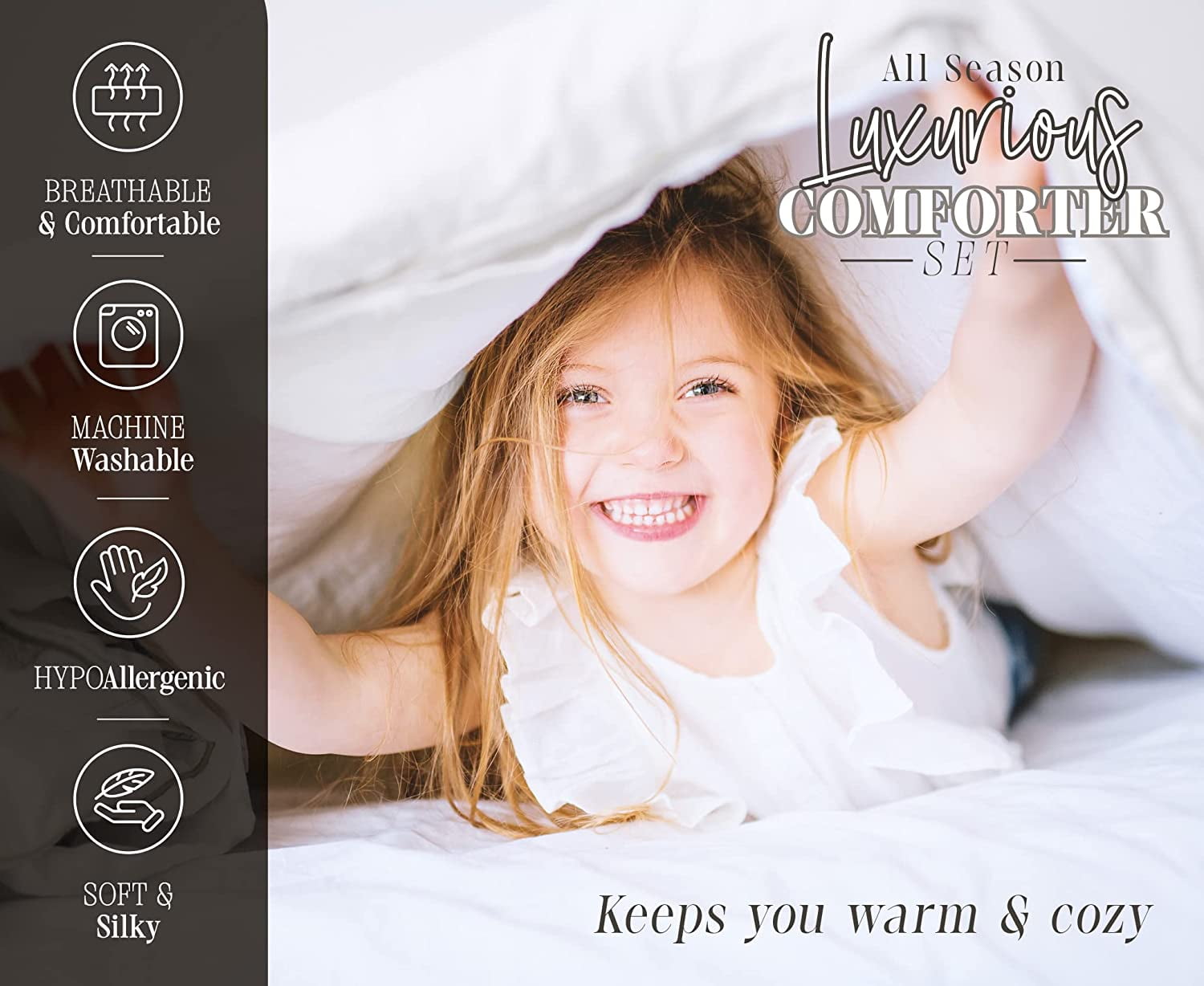Heavyweight Warmth 3-Piece Comforter Set - Reversible, Box Stitched Down Alternative, King/California King, All Season Suitable, Sage/Cream - Cloud-Like Soft Lightweight Bed Comforter Detail