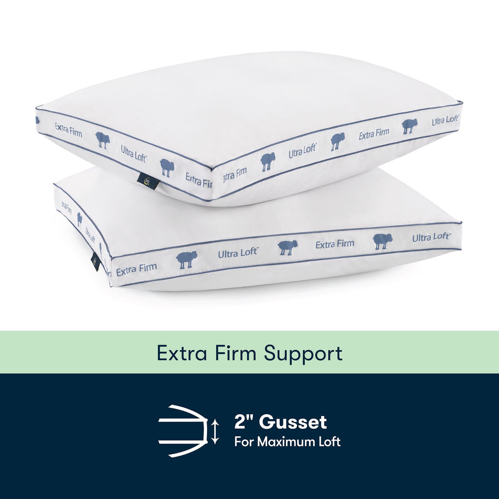 Hotel Collection Ultra Loft Standard/Queen Bed Pillow, Extra Firm Support - Decorative Throw Pillow Cushion for Sofa & Bed Detail
