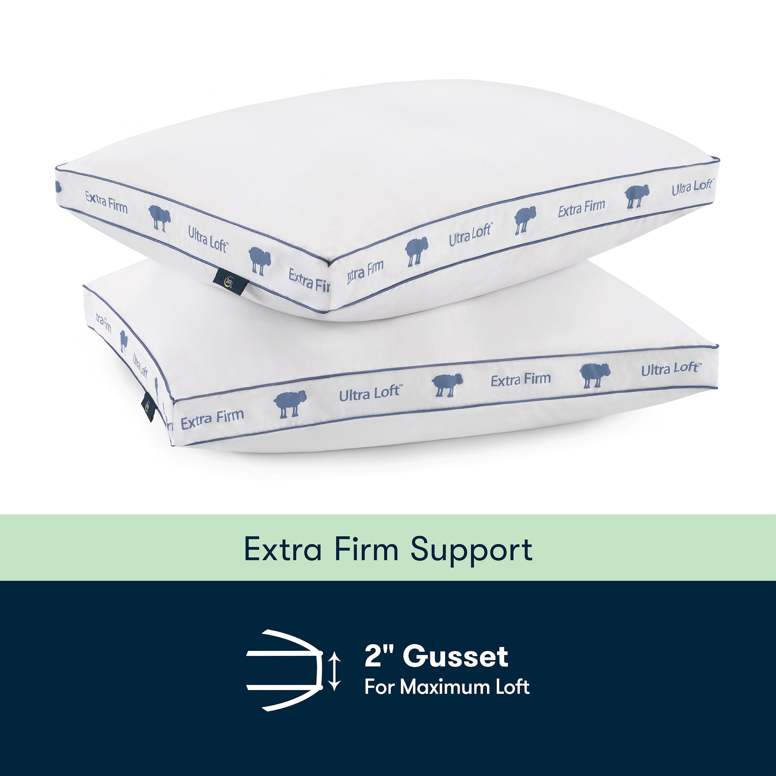 Hotel Collection Ultra Loft Standard/Queen Bed Pillow, Extra Firm Support - Decorative Throw Pillow Cushion for Sofa & Bed Detail