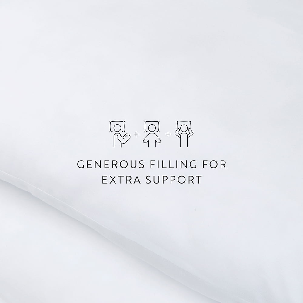 Hotel Collection Plush Bed Pillows 2-Pack For All Sleep Styles - Back, Side and Stomach Sleepers - in King Size - Decorative Throw Pillow Cushion for Sofa & Bed Detail