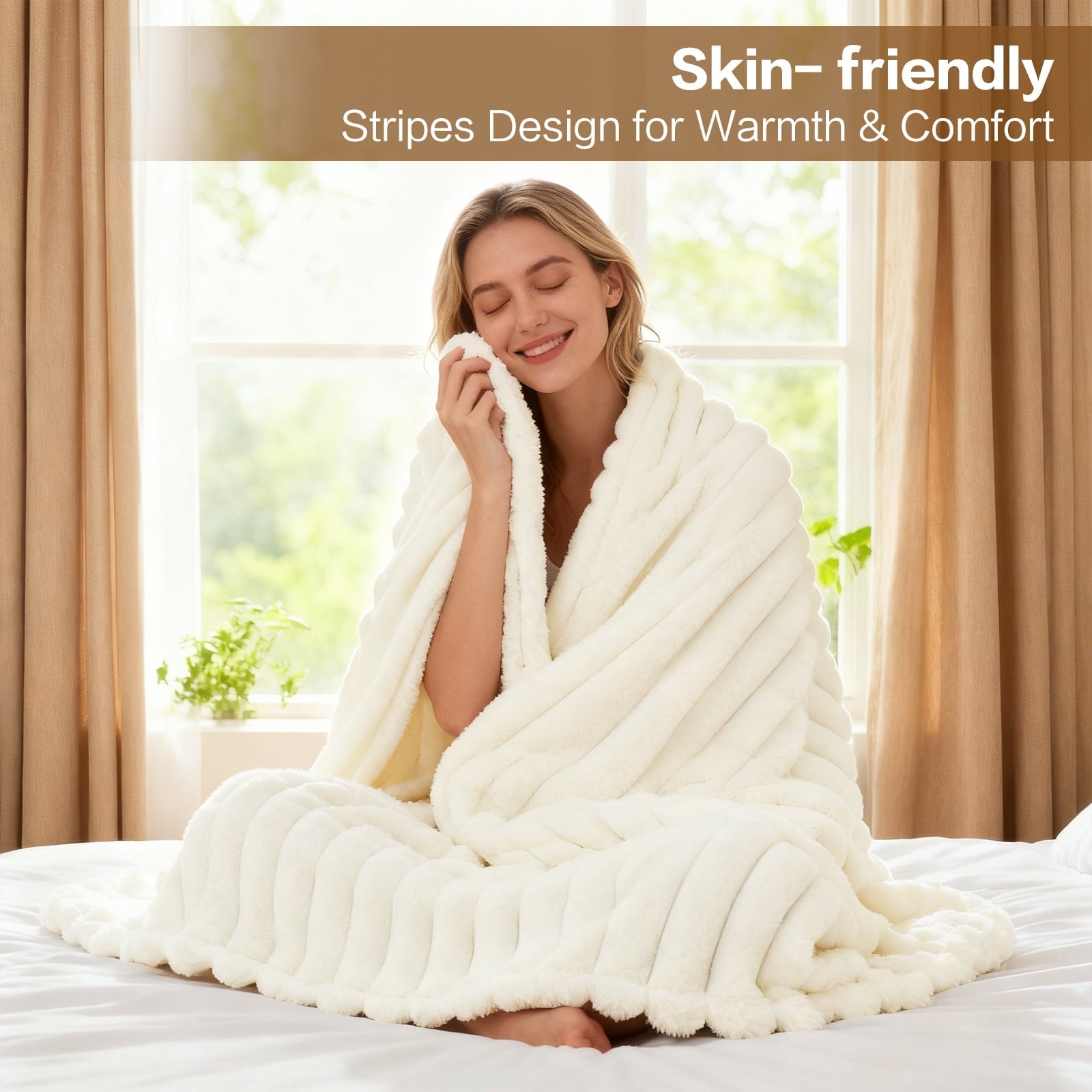 Cozy Fleece White Fleece Throw Blanket for Couch, Super Soft Cozy Blankets and Throws, Decorative Fleece Blankets for Women Men G... - Lightweight Plush Warm Blanket for All Seasons Detail