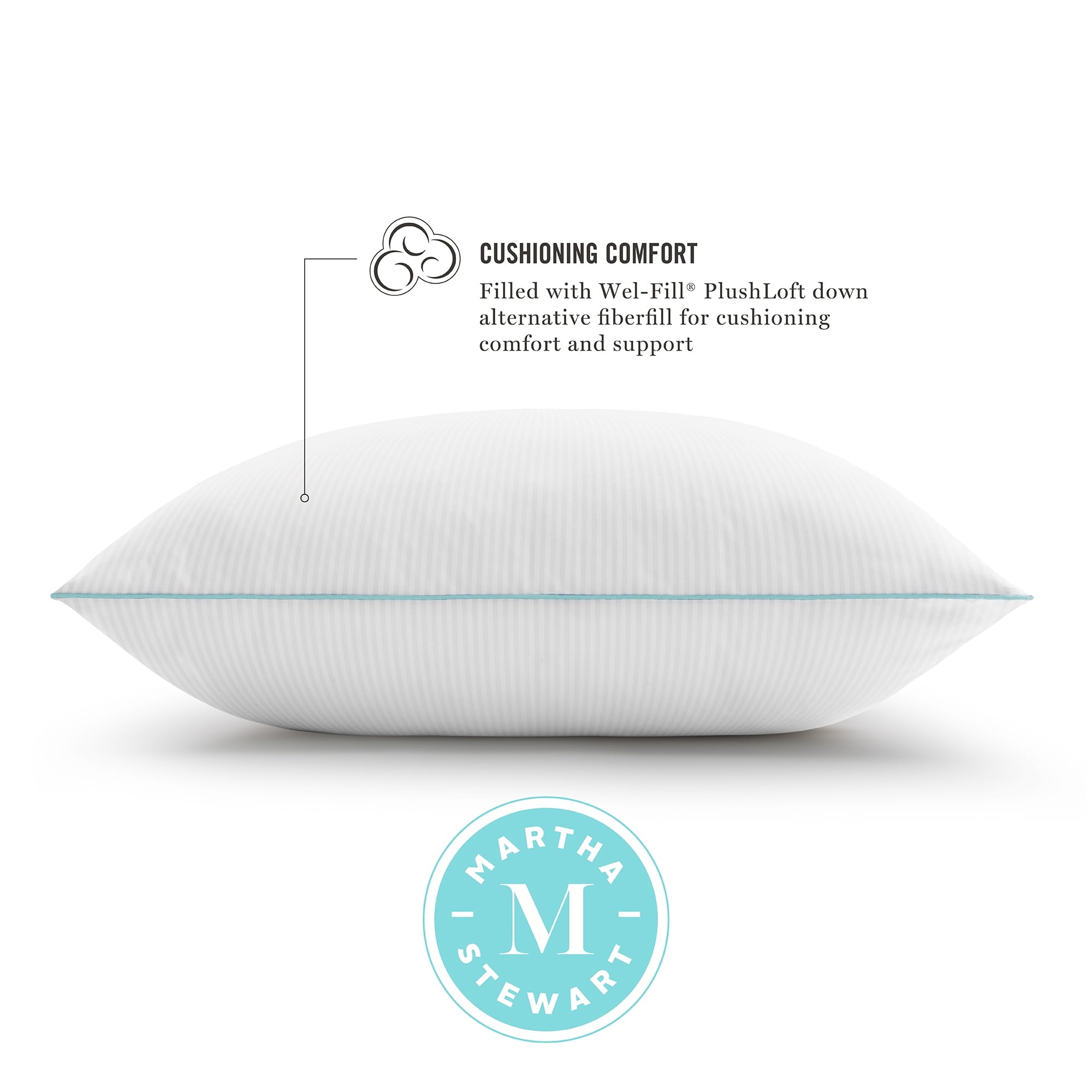 Ergonomic Memory Foam Classic Stripe Bed Pillows Standard / Queen Size Set Of 2, Enhanced Loft Plush Pillow for All Sleep Positions, 20" x ... - Ergonomic Memory Foam Pillow for Neck Pain Support Detail