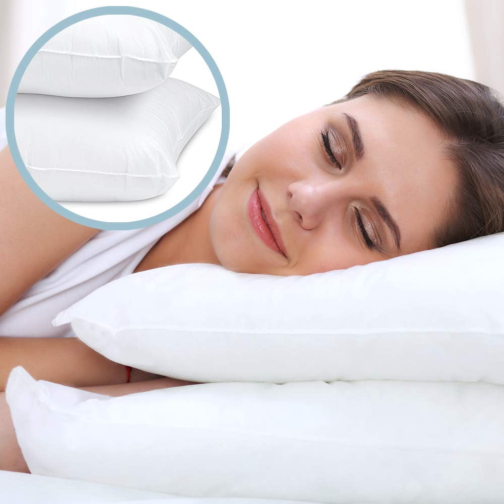 Decorative Plump Bed Pillows for Sleeping 2 Pc Set, Queen Size Pillow Side Sleeper Set, Down Alternative Luxury Hotel Soft Pillow 28x2... - Orthopedic Shredded Foam Bed Pillow Set Detail