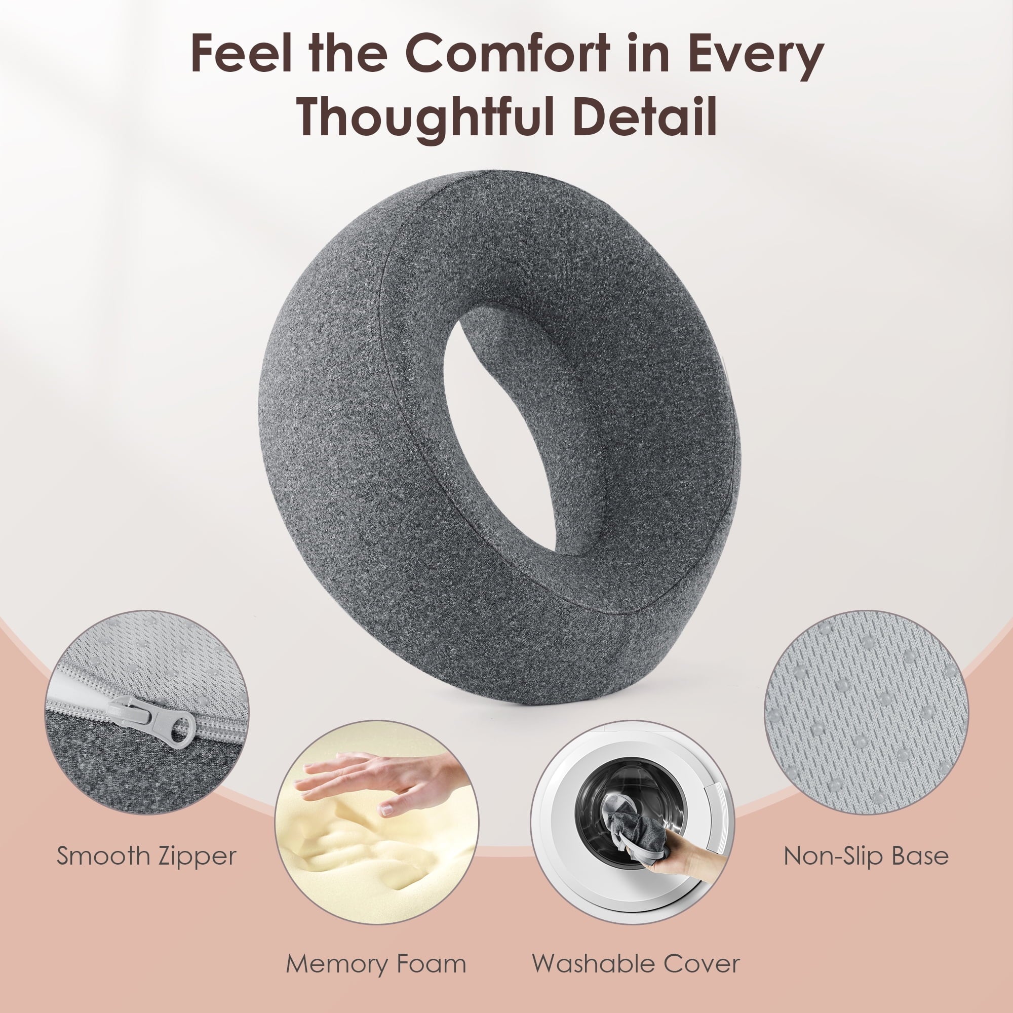 Hotel Collection Face Down Pillow Massage Headrest for Bed, Memory Foam Pillow Face Cradle Support for Stomach Sleepers, Eye Post-Surg... - Ergonomic Memory Foam Pillow for Neck Pain Support Detail