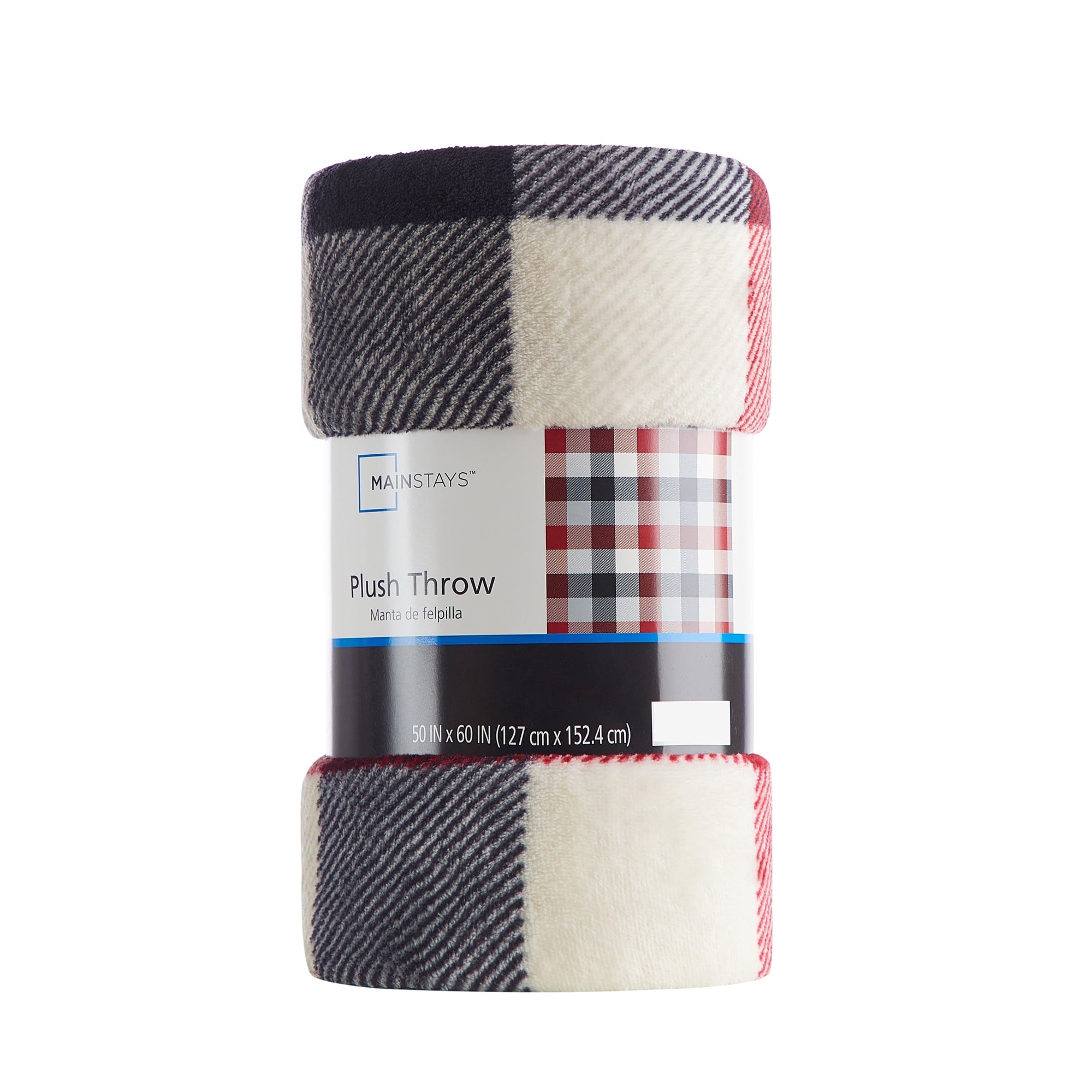 Super Soft Flannel Cozy Plush Throw Blanket, Red Plaid 50" x 60" All Ages - Super Soft Reversible Sherpa Flannel Blanket Detail