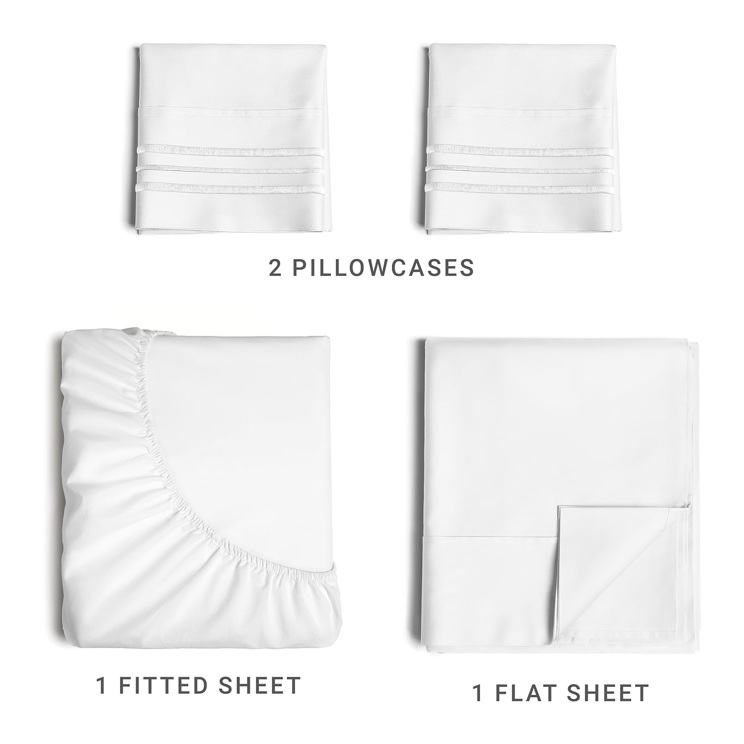 Ultra-Soft 4-Piece Ultra Soft & Comfy Hotel Luxury Sheet Set - Full Size Cooling Bed Sheet Fits 8"-16" Mattresses, White - Cooling Hotel Quality Bedding Sheets and Pillowcases Detail