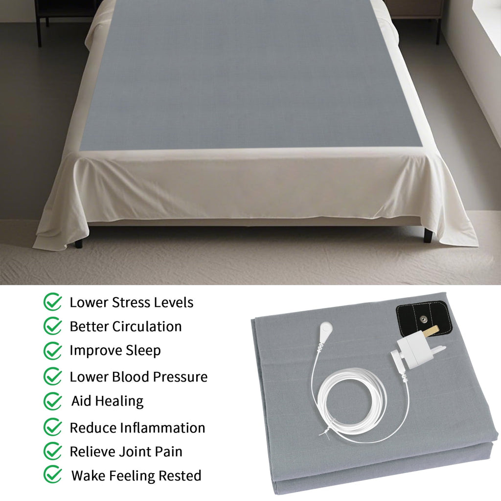 Premium Egyptian Cotton Grounding Sheets for All Mattress Sizes, Grounding Mat for Bed 10% Silver Fiber+90% Organic Cotton Grounding Sheets S... - Breathable Egyptian Cotton Flat & Fitted Sheets Detail
