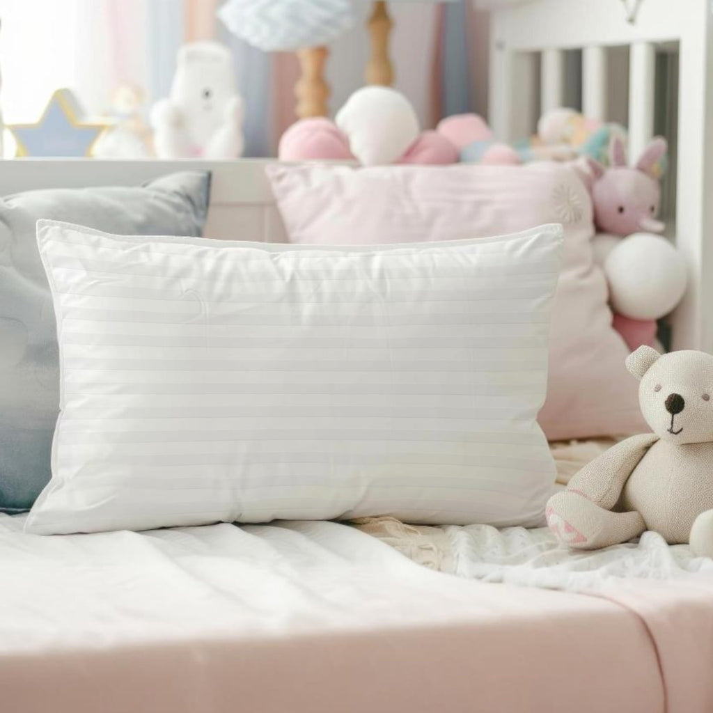 Decorative Plump 100% Cotton Kids Size Bed Pillows Set of 2 - Premium Down Alternative Cooling Pillows for Side, Back, and Stomach Sle... - Decorative Throw Pillow Cushion for Sofa & Bed Detail