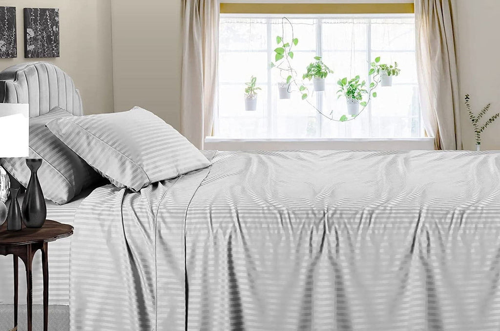 Cooling Sateen 4 Piece 100% Egyptian Cotton Bed Sheets Set - Luxury Soft & Sheets - Deep Pocket of 16" Inch - Hotel Style Silky Bedd... - Cooling Hotel Quality Bedding Sheets and Pillowcases Detail