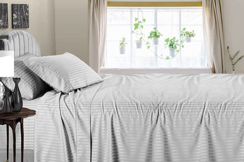 Cooling Sateen 4 Piece 100% Egyptian Cotton Bed Sheets Set - Luxury Soft & Sheets - Deep Pocket of 16" Inch - Hotel Style Silky Bedd... - Cooling Hotel Quality Bedding Sheets and Pillowcases Detail