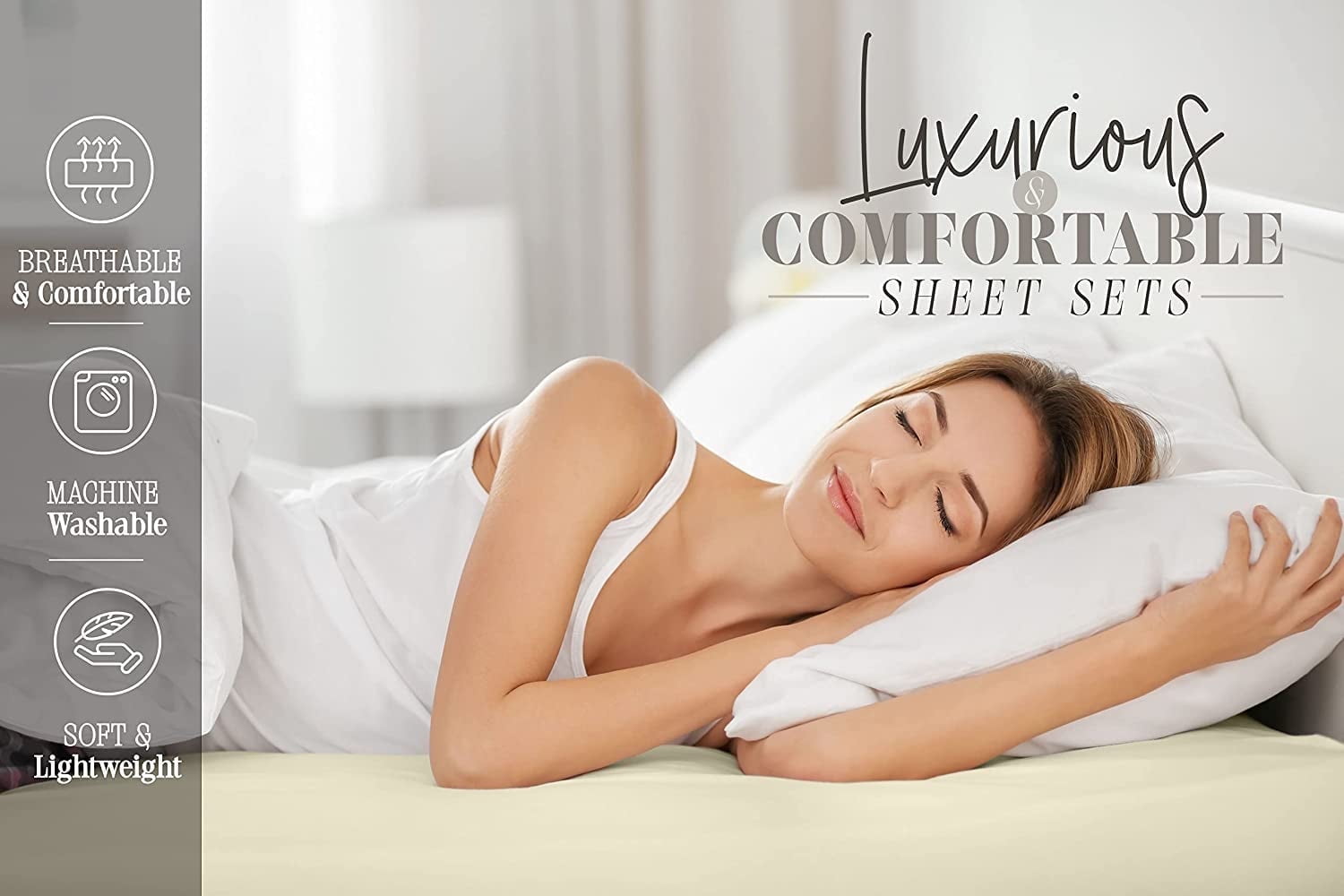 Wrinkle-Resistant 1500 Series Microfiber Bed Sheets 4-Piece Set, Deep Pocket, Twin/Twin XL Chocolate Brown - Breathable Egyptian Cotton Flat & Fitted Sheets Detail