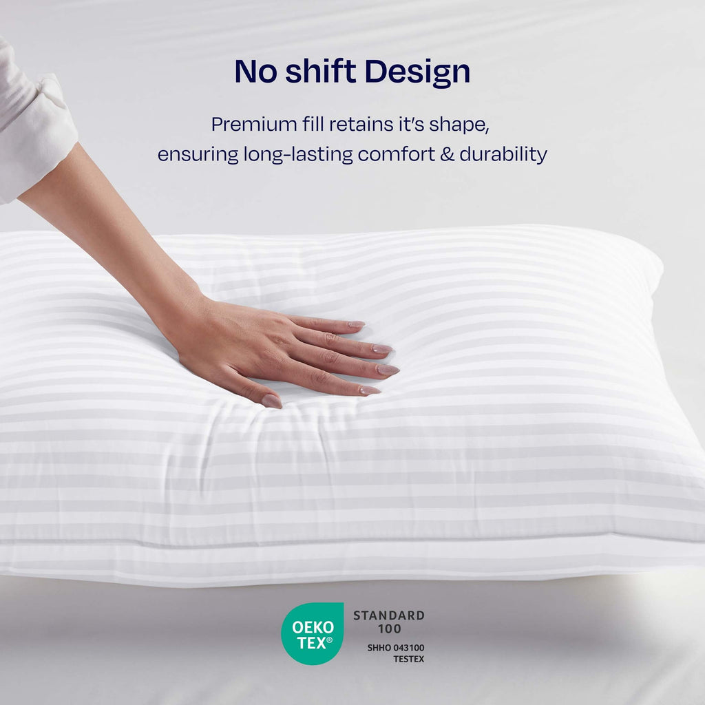 Decorative Plump 2-Pack Comfort Bed Pillows Standard size set of 2 for Sleeping, Pillows, for Back, Stomach or Side Sleepers, 20 x 26 ... - Orthopedic Shredded Foam Bed Pillow Set Detail