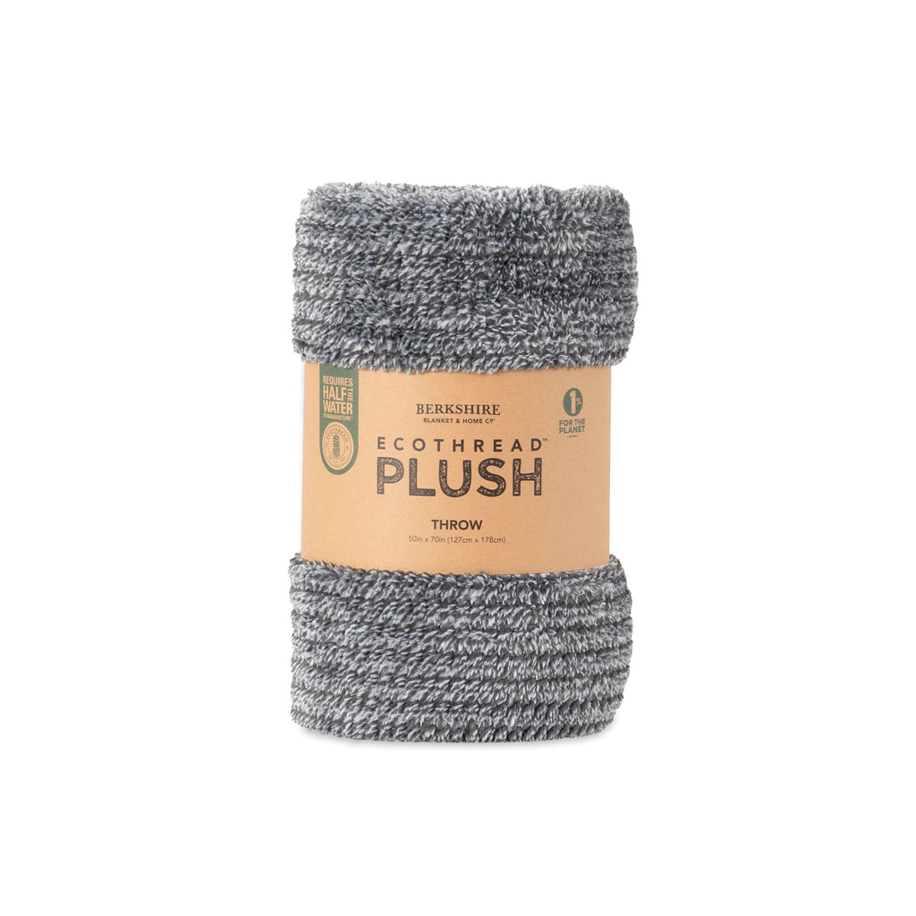 Decorative Knitted Plush Textured Heathered Soft Oversized Throw Blanket, Gray - Super Soft Reversible Sherpa Flannel Blanket Detail