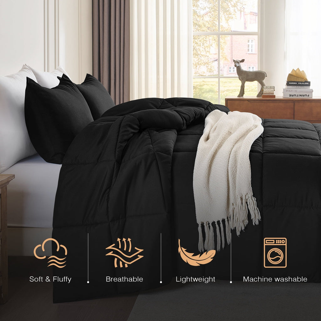 Luxurious Quilted Queen Size Comforter Sets, 3 Piece Soft Quilted Bedding Sets, All-Season Down Alternative Comforter with 2 Pillow Sha... - Hypoallergenic Ultra-Fluffy Quilt for Winter Detail