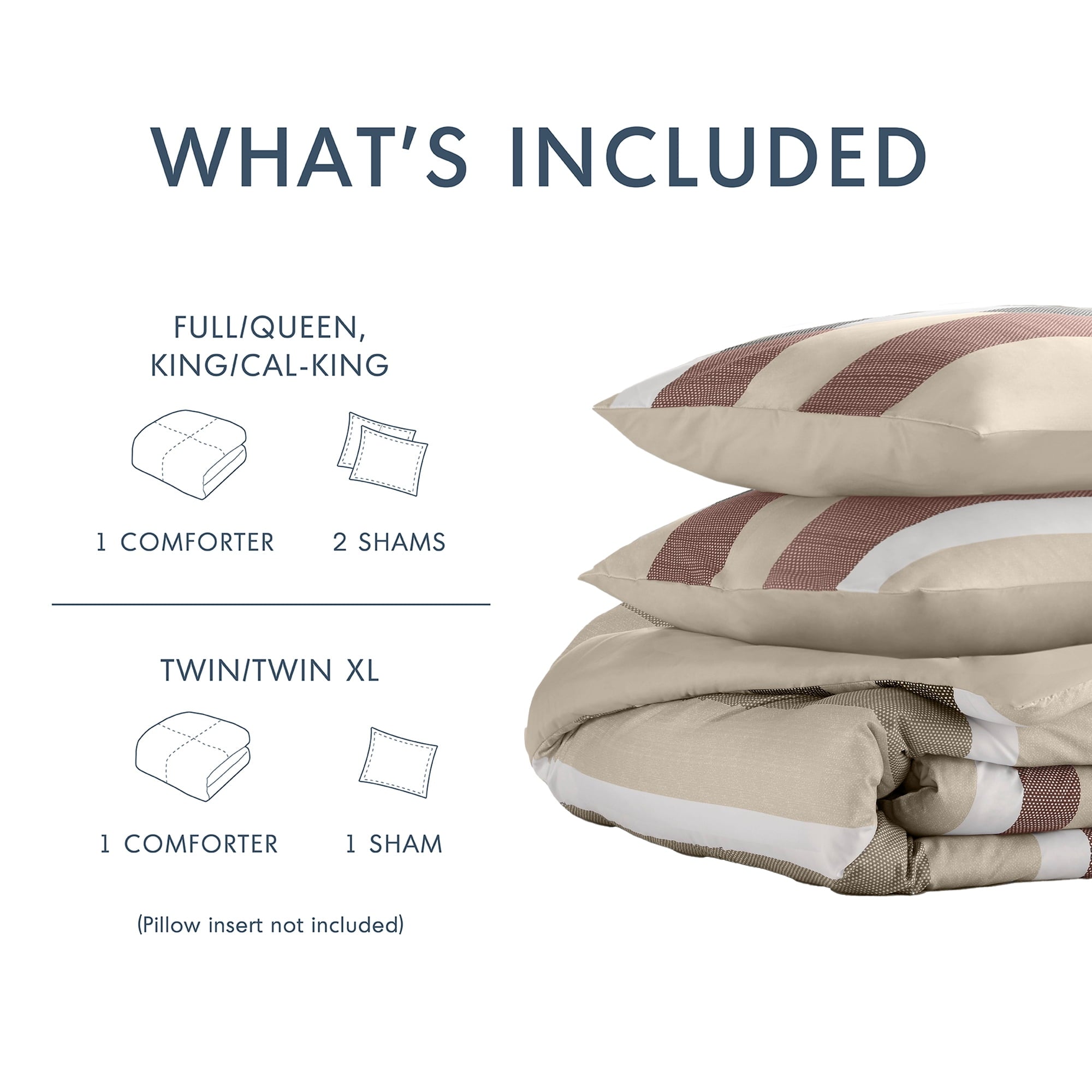 Heavyweight Warmth 2-Piece Comforter Sets, Reversible Striped Comforter Set for Dorm, Lightweight All Season Bedding Set with Pillow Sha... - Cloud-Like Soft Lightweight Bed Comforter Detail