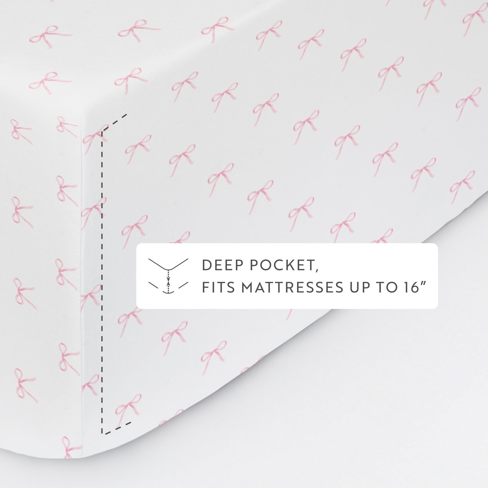 Premium Egyptian Cotton 3 Piece Ditsy Pattern Microfiber Bed Sheets, Pink Bows, Twin-XL - Premium Ultra-Soft Pillowcase Pair for Sleeping Detail