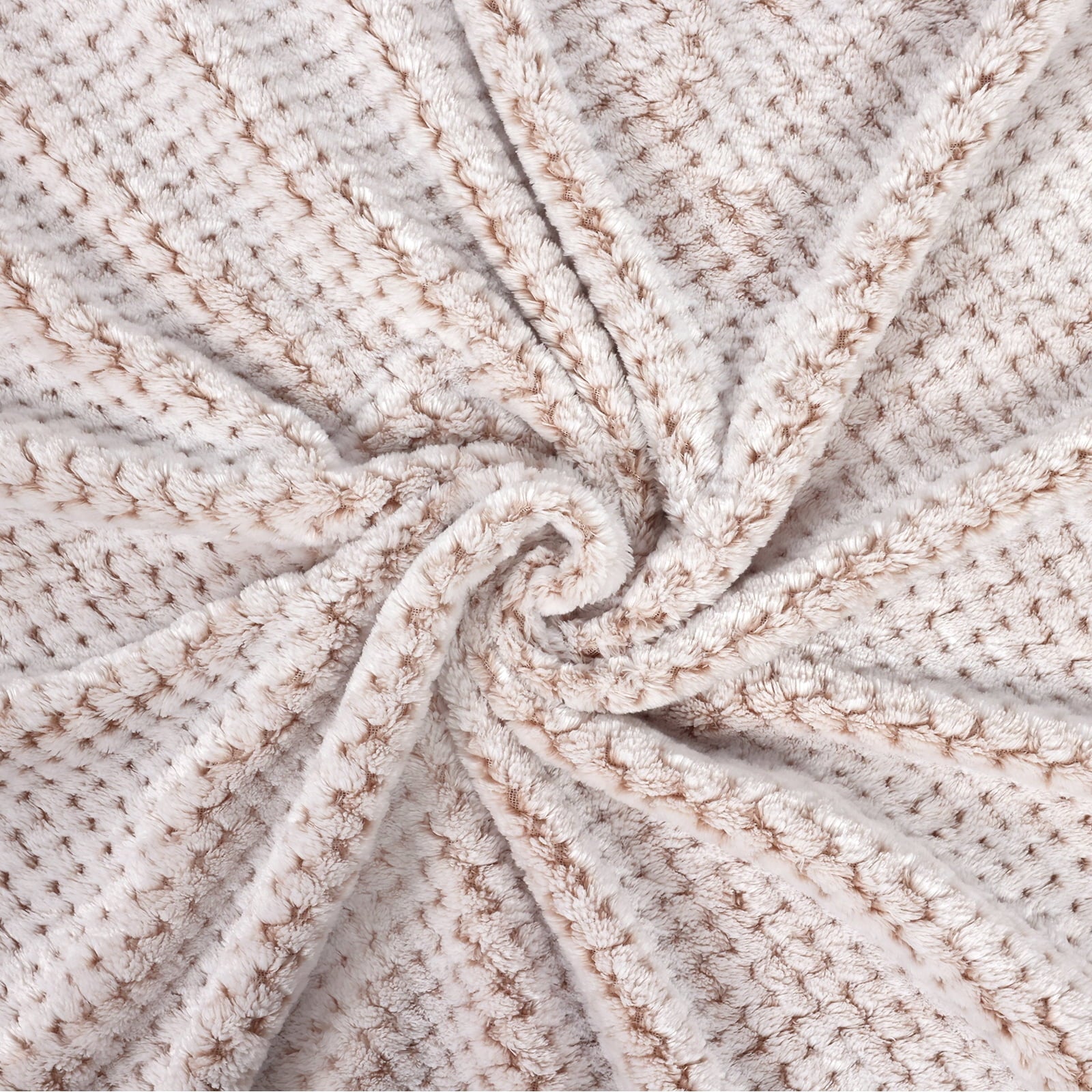 Cozy Fleece Waffle Textured Mixed Camel Fleece Blanket, Super Soft and Warm 50"x70" Throw Blanket for Couch, Cozy, Fuzzy and Ligh... - Cozy Fleece Throw Blanket for Couch & Bed Detail