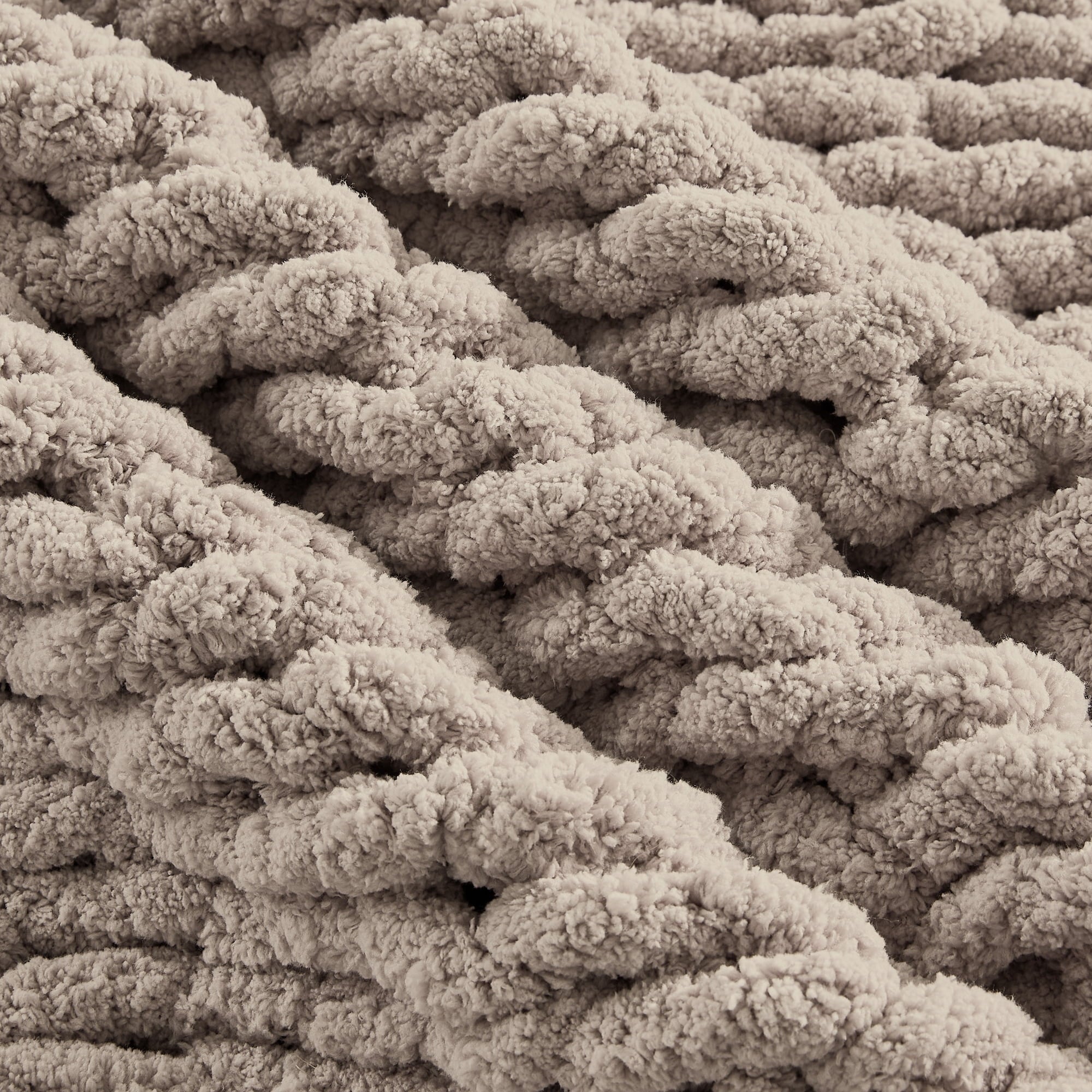 Super Soft Flannel Chunky Knit Throw Blanket Handmade Soft Throws for Couch Sofa Bed, 50" x 60" Taupe - Lightweight Plush Warm Blanket for All Seasons Detail