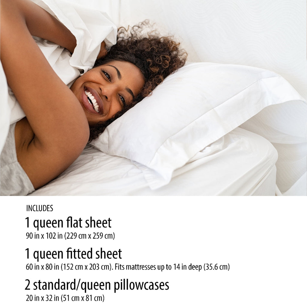 Ultra-Soft Microfiber Bed Sheet Set, Queen, Rich Black, 4 Piece - Cooling Hotel Quality Bedding Sheets and Pillowcases Detail