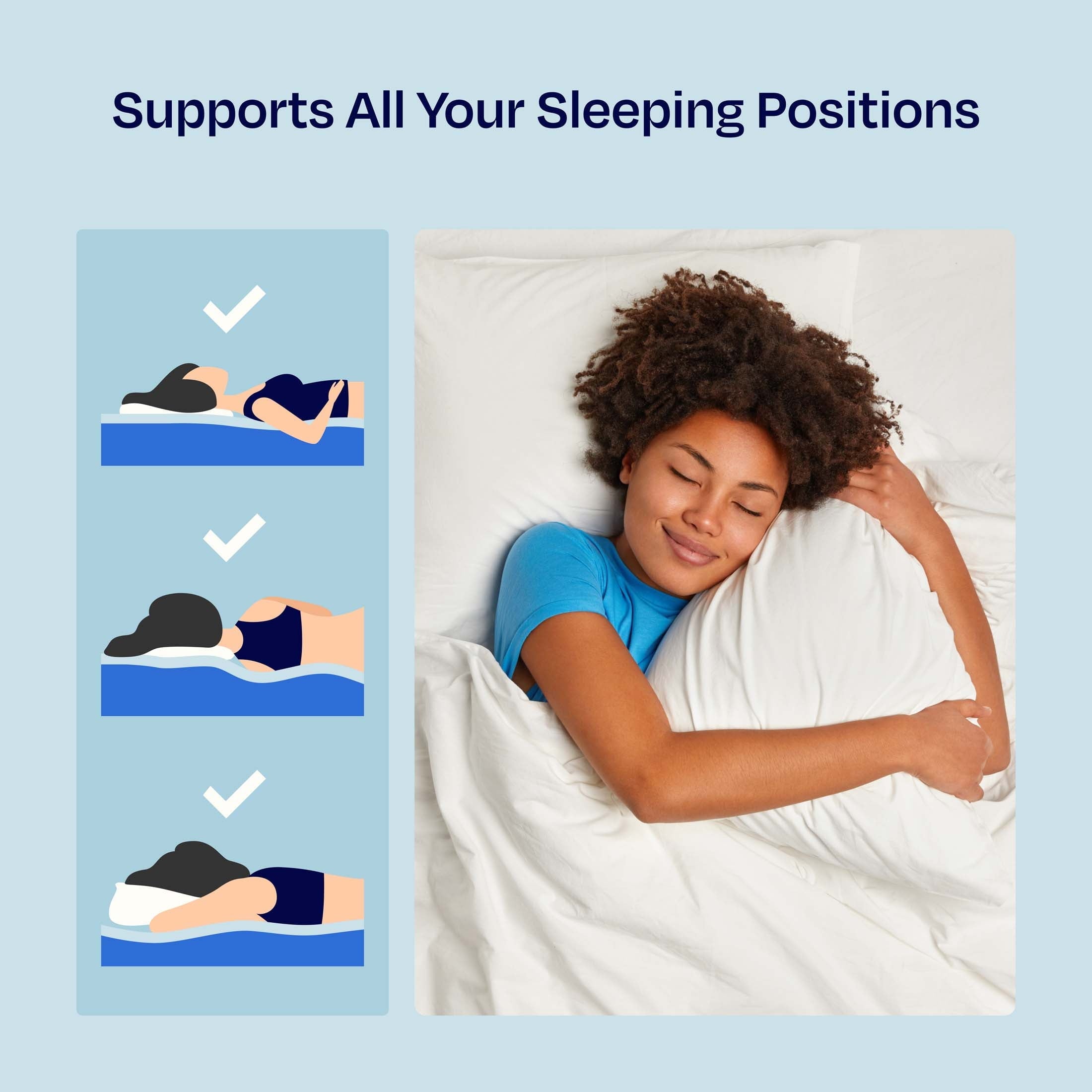 Decorative Plump 2-Pack Comfort Bed Pillows Standard size set of 2 for Sleeping, Pillows, for Back, Stomach or Side Sleepers, 20 x 26 ... - Orthopedic Shredded Foam Bed Pillow Set Detail