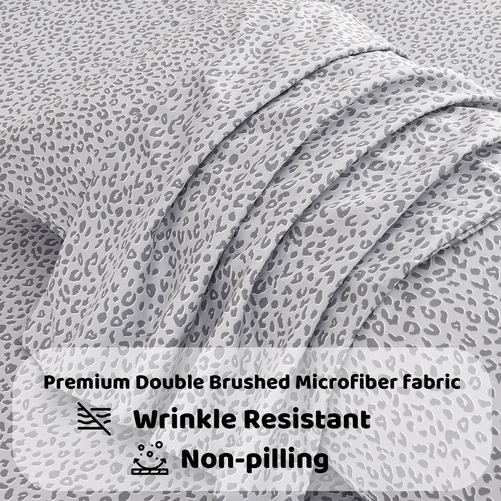 Wrinkle-Resistant Floral King Sheets, Soft Breathable Microfiber Printed Bed Sheet Set, Deep Pocket Non-Slip Fitted Sheet Included - Luxury Bed Sheet Set with Deep Pockets Detail