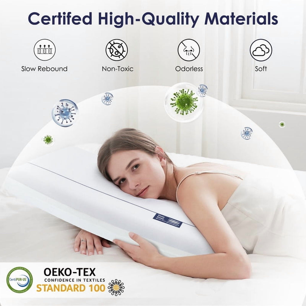 Fluffy Shredded Cooling Memory Foam Bed Pillow for Neck Pain Relief, Two-Sided Cooling Pillow for Back, Stomach and Side Sleepers, Tw... - Decorative Throw Pillow Cushion for Sofa & Bed Detail