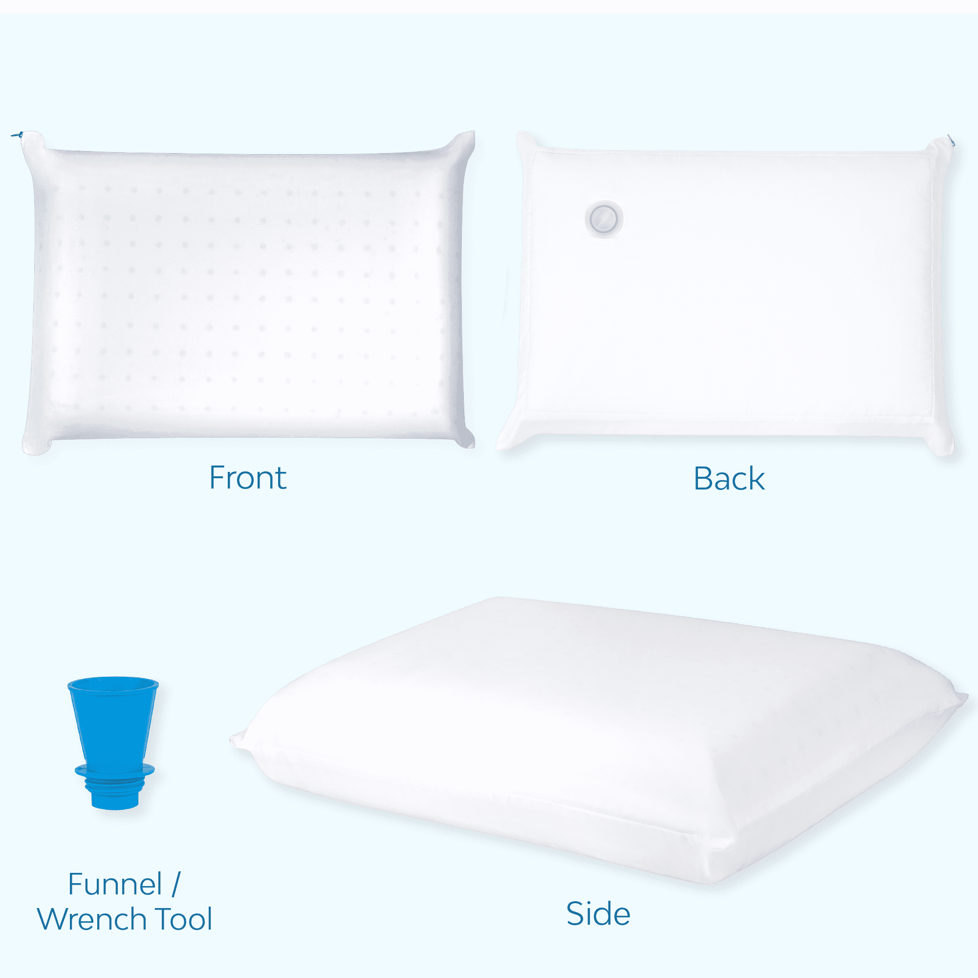 Orthopedic Support Memory Foam Water Pillow - Adjustable Pillow for Neck Pain Relief, Pillow for Side, Back, and Stomach Sleepers, The O... - Hotel Quality Plush Sleeping Pillows Detail
